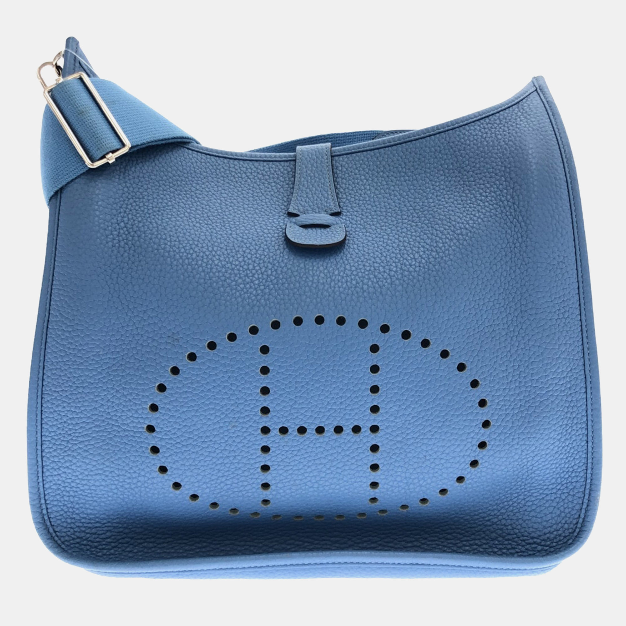 

Hermes Blue Leather Evelyne Shoulder Bag