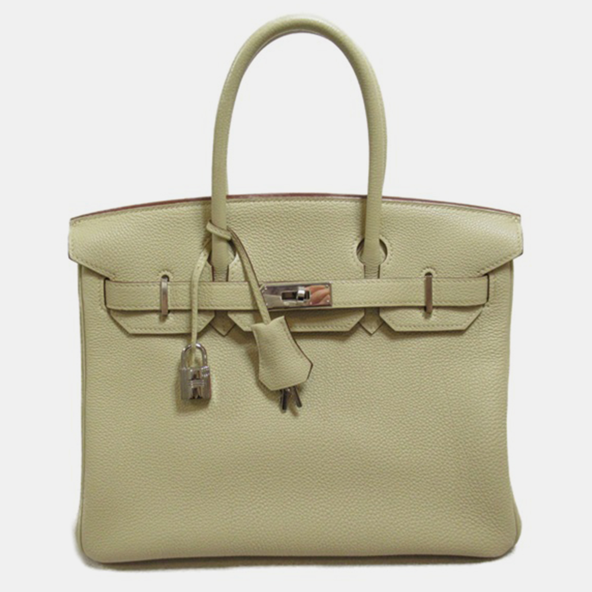 Pre-owned Hermes White Leather Togo Birkin 30 Bag