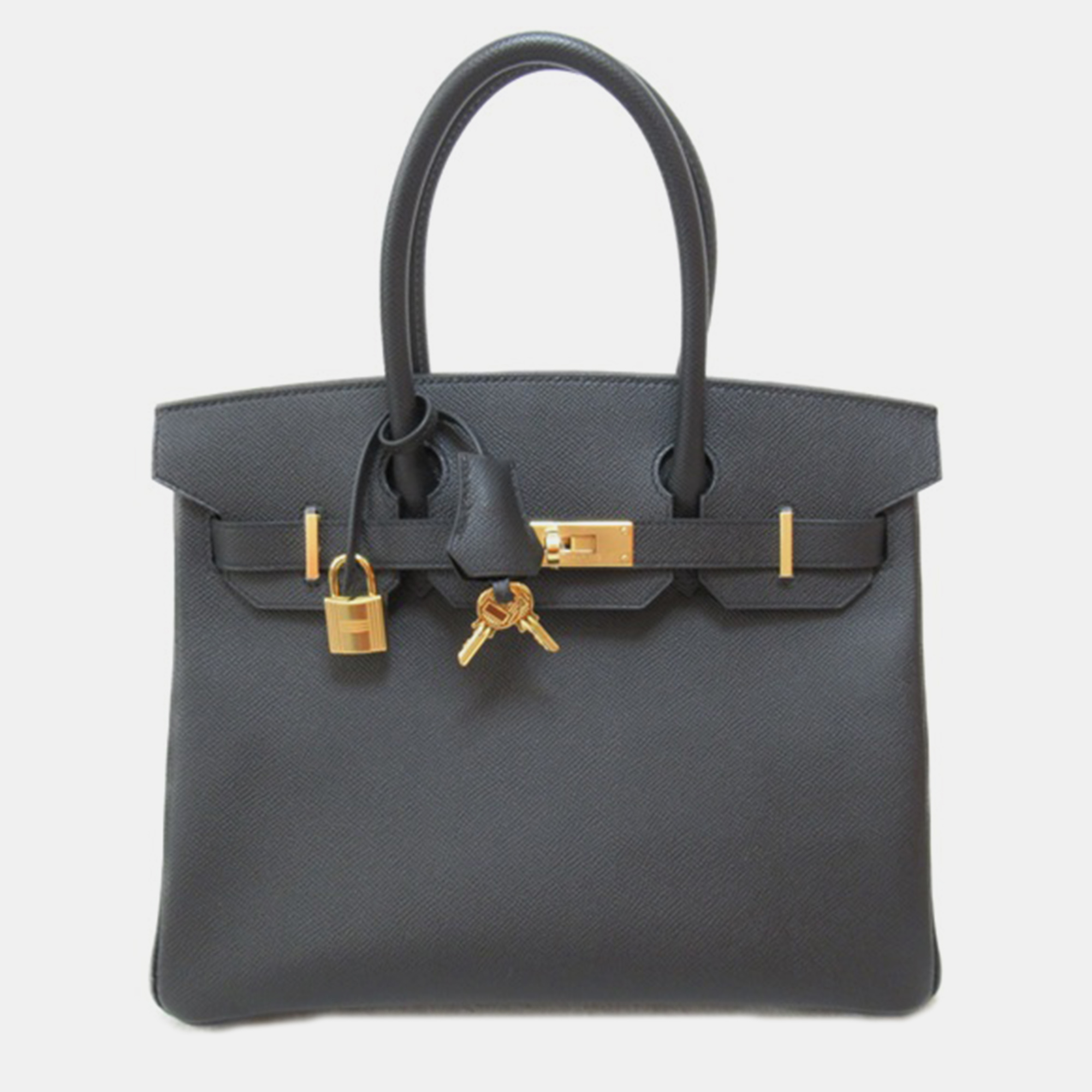 Pre-owned Hermes Black Epsom Leather Birkin 30 Bag