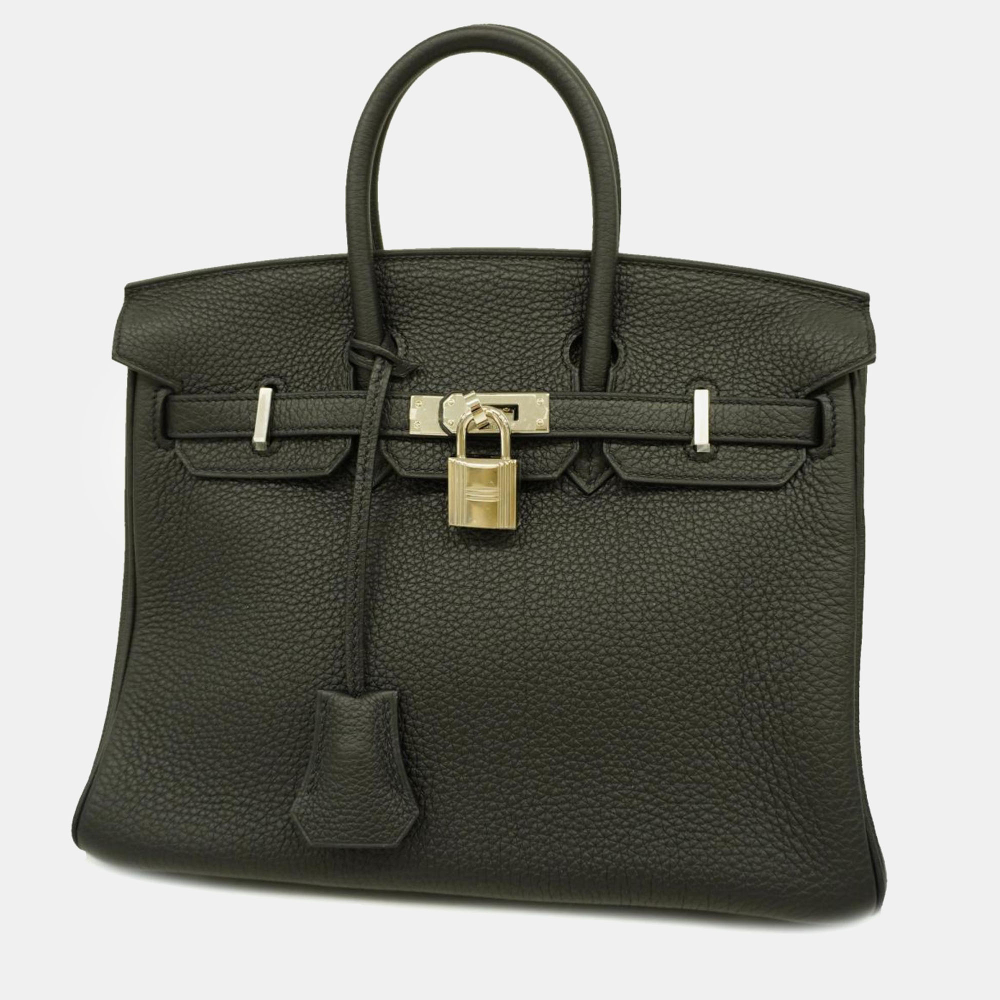 Pre-owned Hermes Black Togo Birkin Engraved Handbag