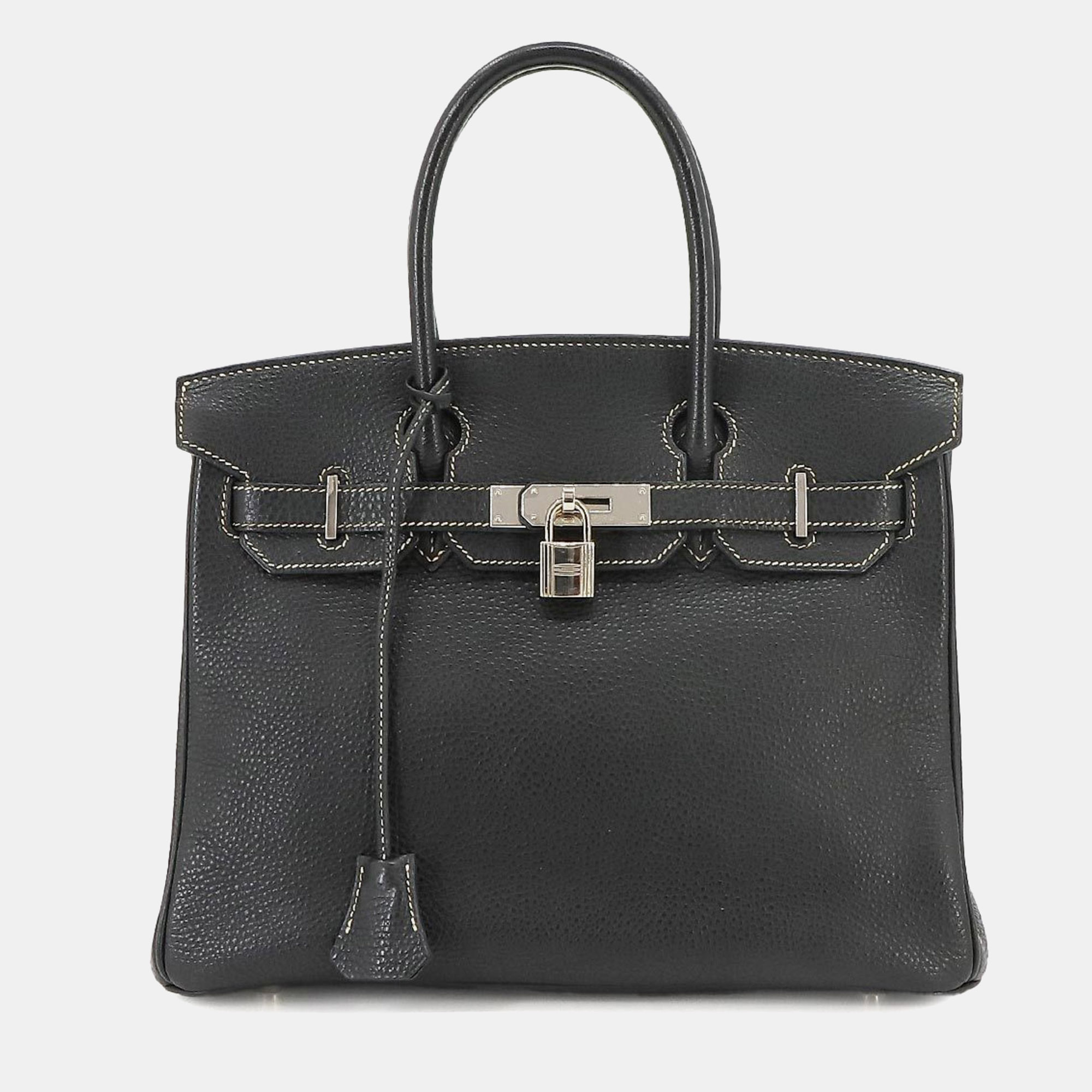 

Hermes Black Togo Birkin Stamp Silver Hardware HandBag