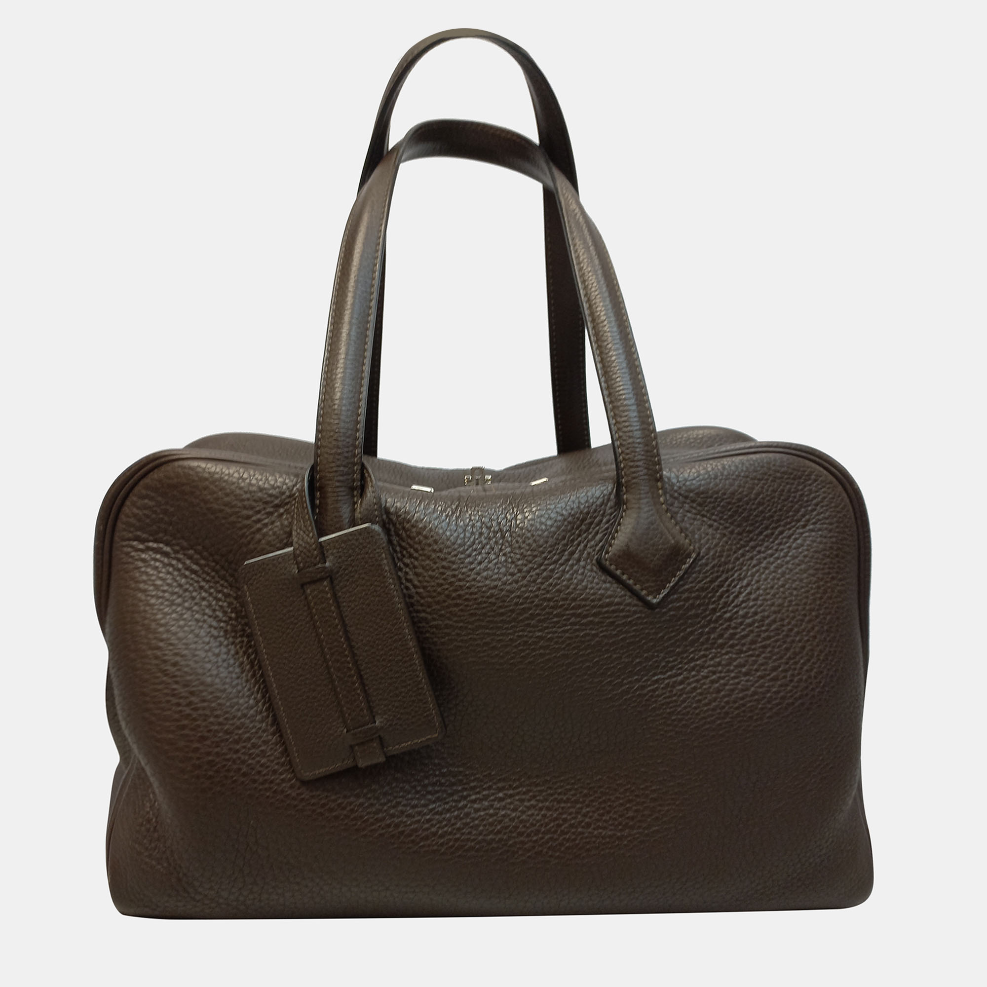 

Hermes Dark Brown Clemence Victoria II 35 Handbag
