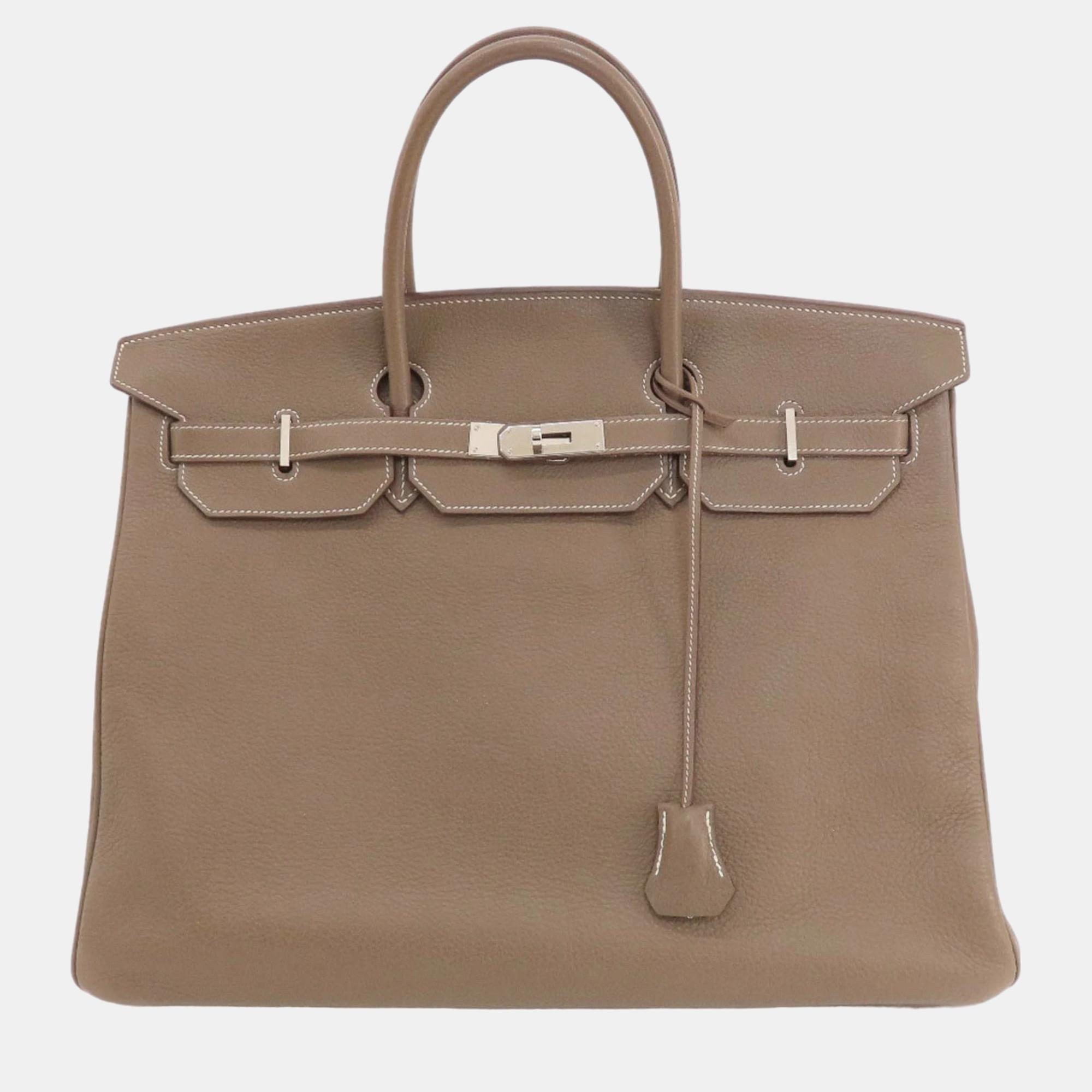 

Hermes Etoupe Togo Birkin Handbag, Beige