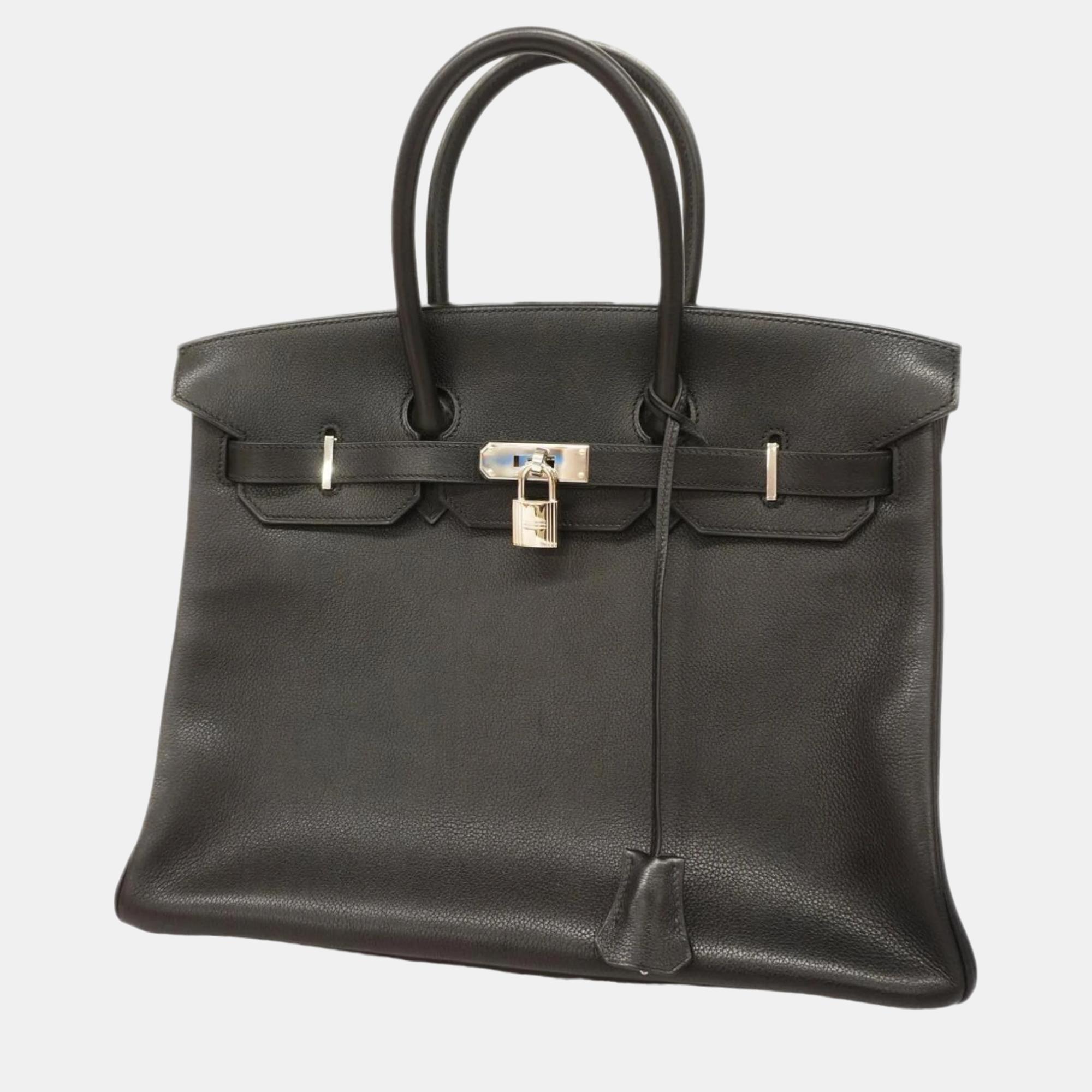 

Hermes Black Vacheriege Birkin Engraved Handbag
