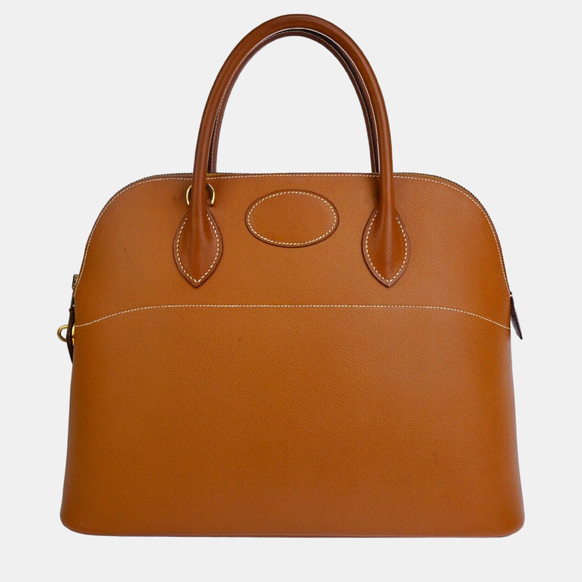 

Hermes Brown Leather Bolide handbag