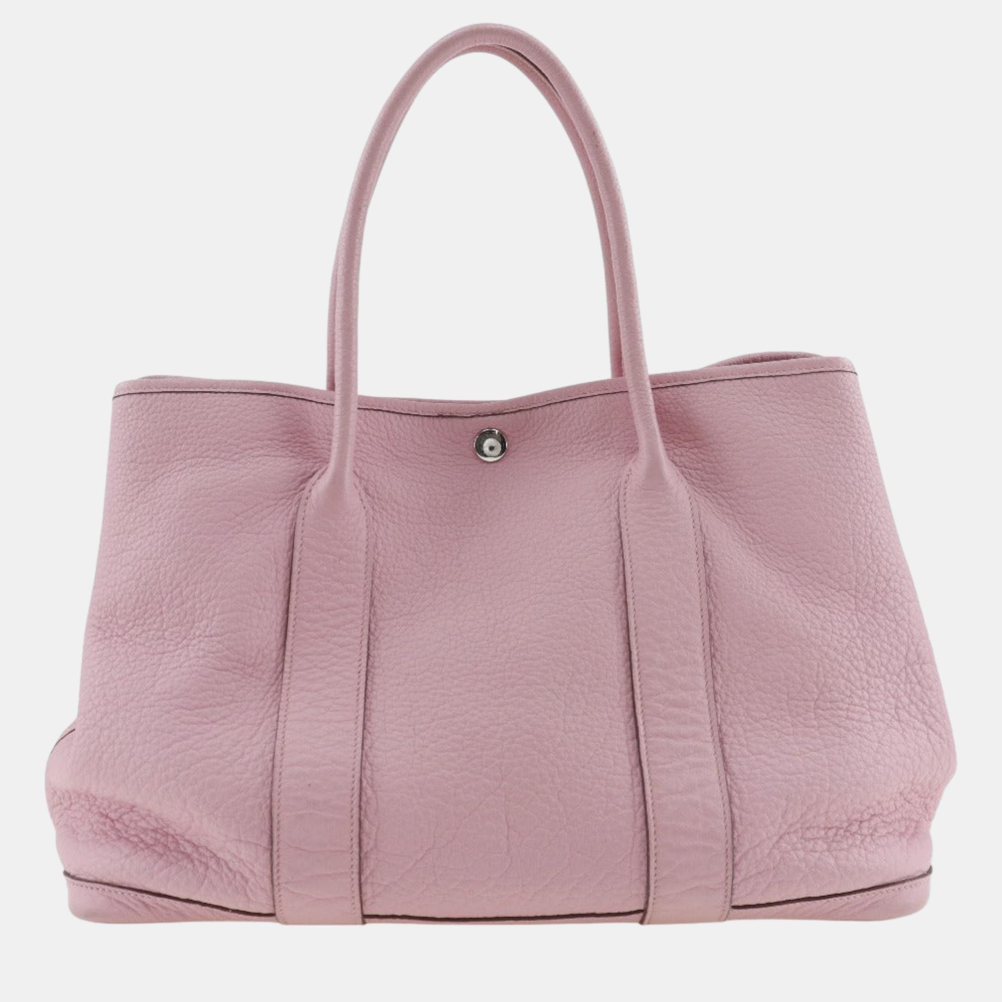 

Hermes Pink Leather Garden Party handbag