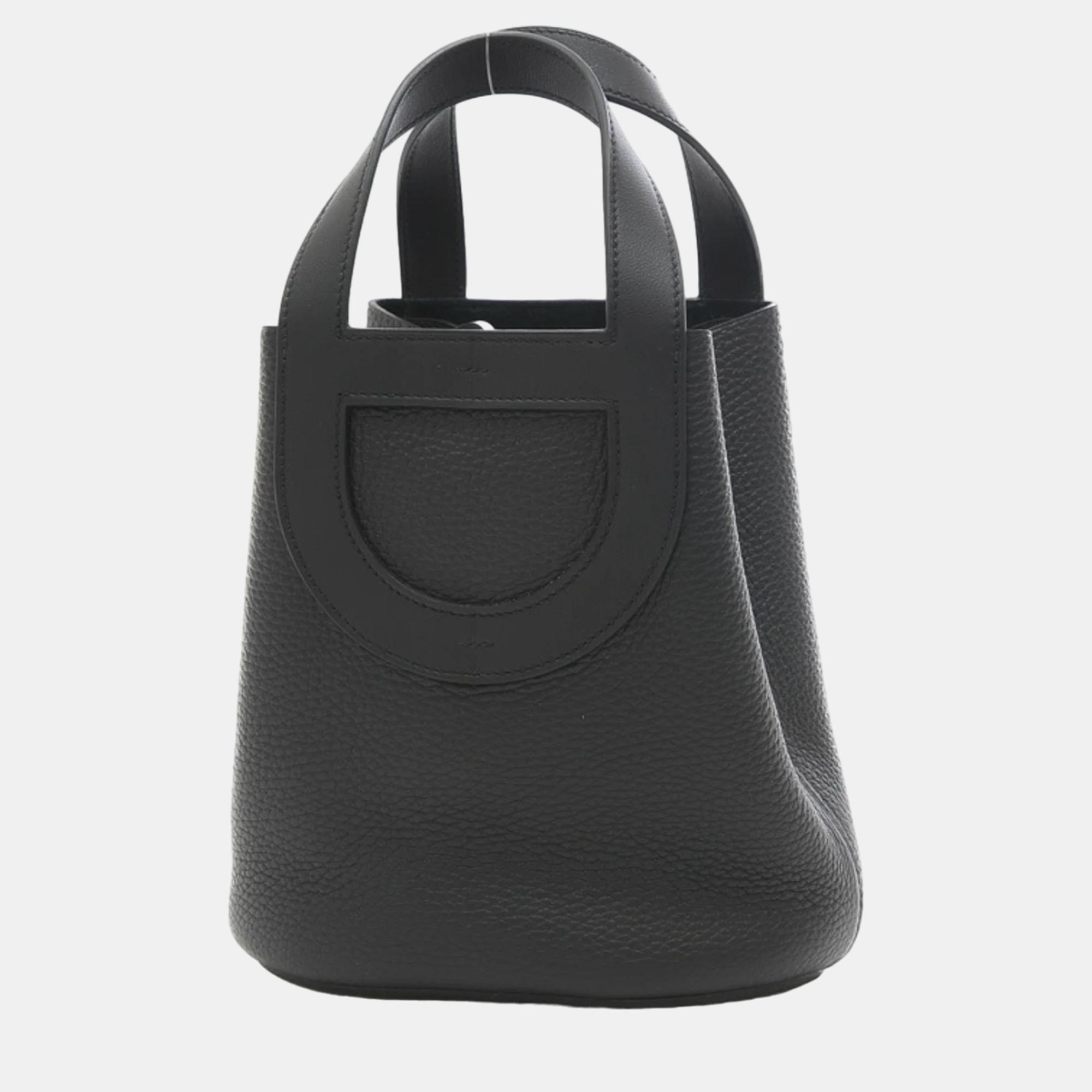 

Hermes Black Taurillon Clemence Swift B engraved in the loop Handbag