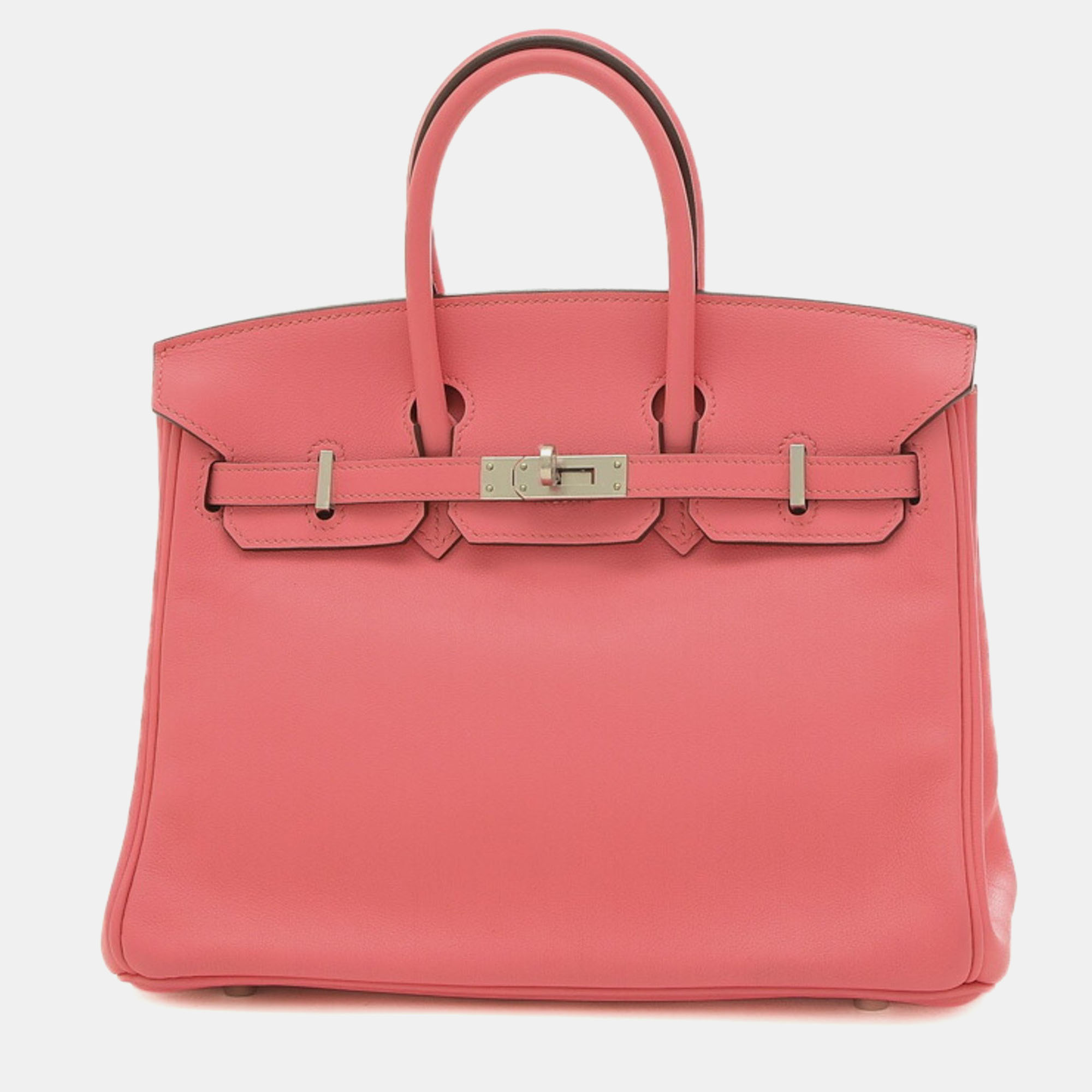 

Hermes Rose Azalee Swift Leather Birkin 25 Tote Bag, Pink