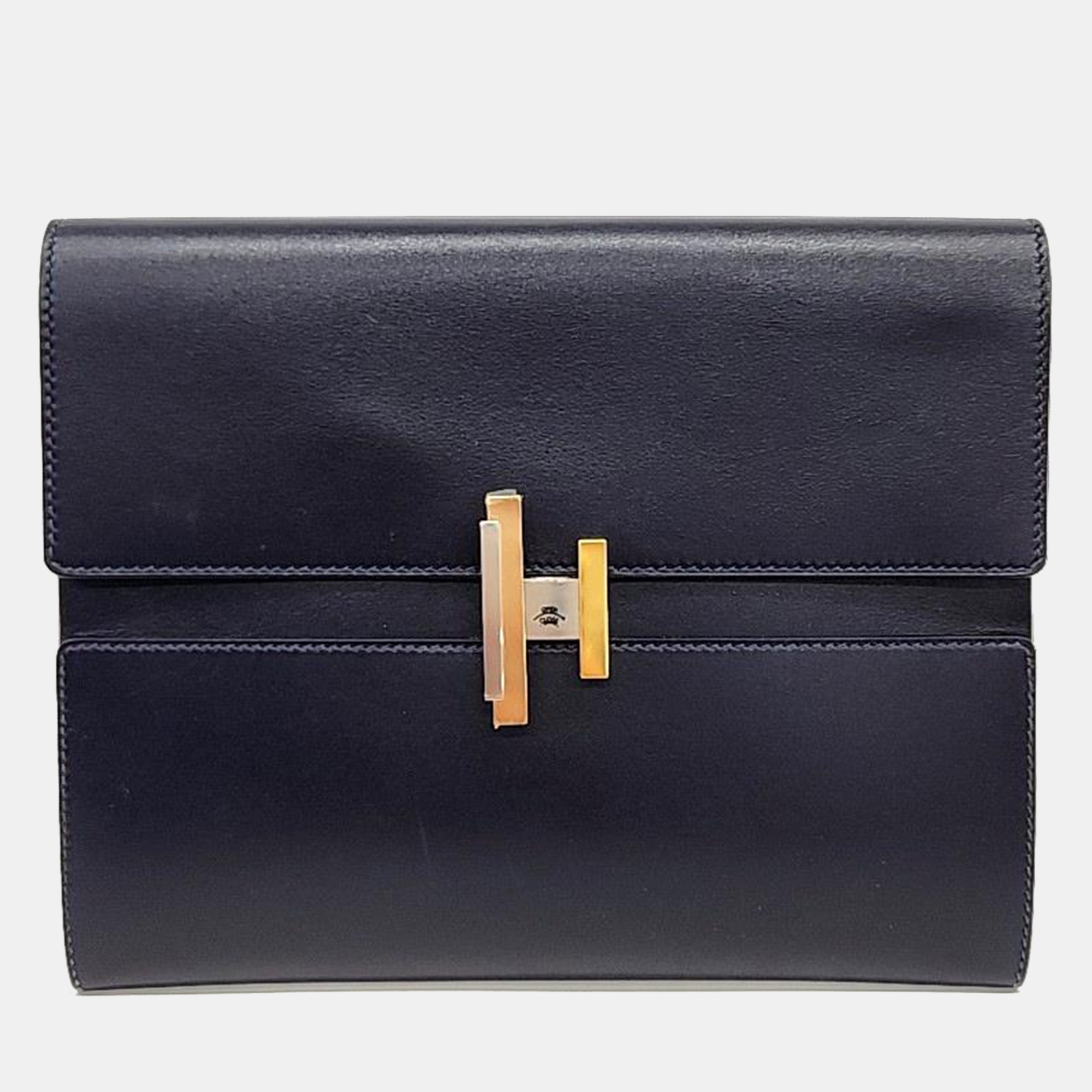 

Hermes Leather Cinematic Clutch Bag, Black