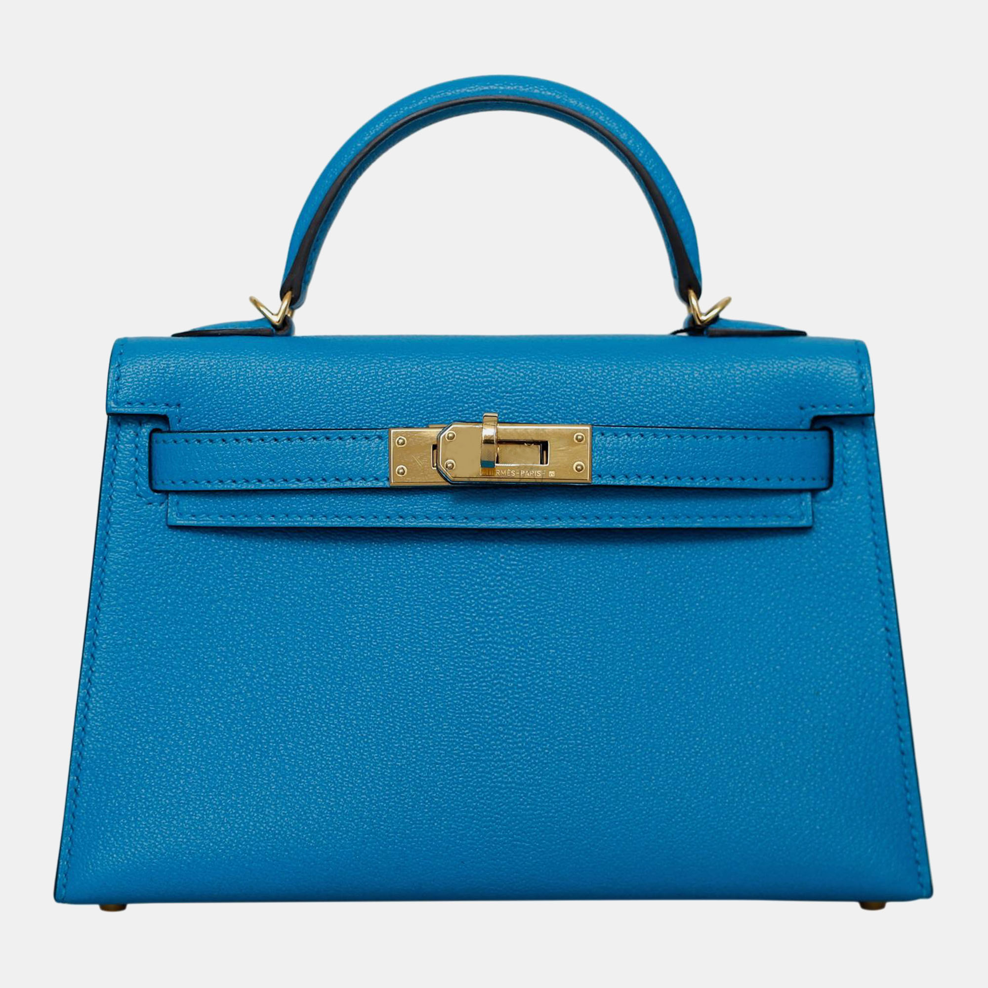 

Hermes Blue Chevre Mysore Verso Mini Kelly II Sellier 20 bag