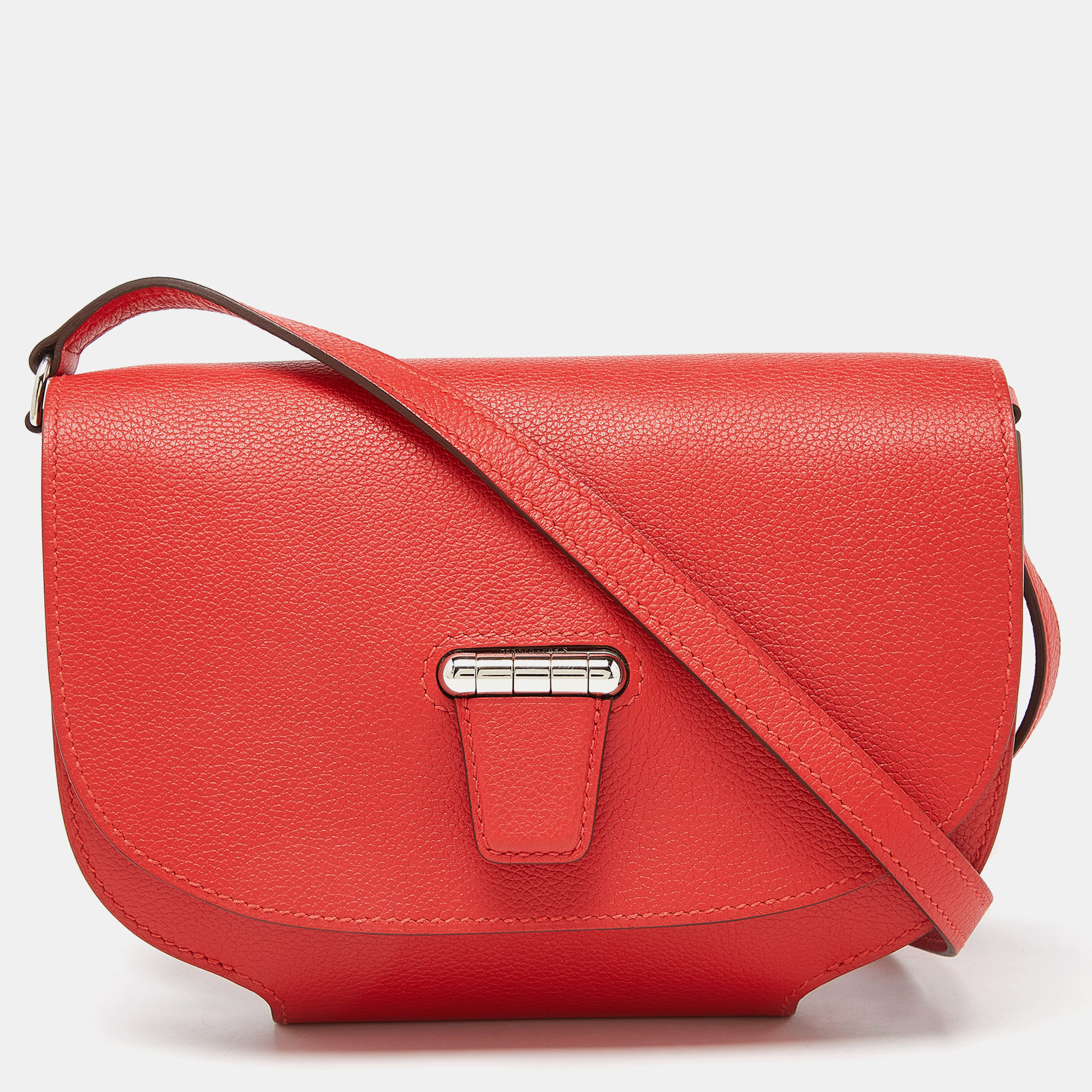 

Hermes Rouge Pivoine Evercolor Leather Mini Convoyeur II Bag, Red