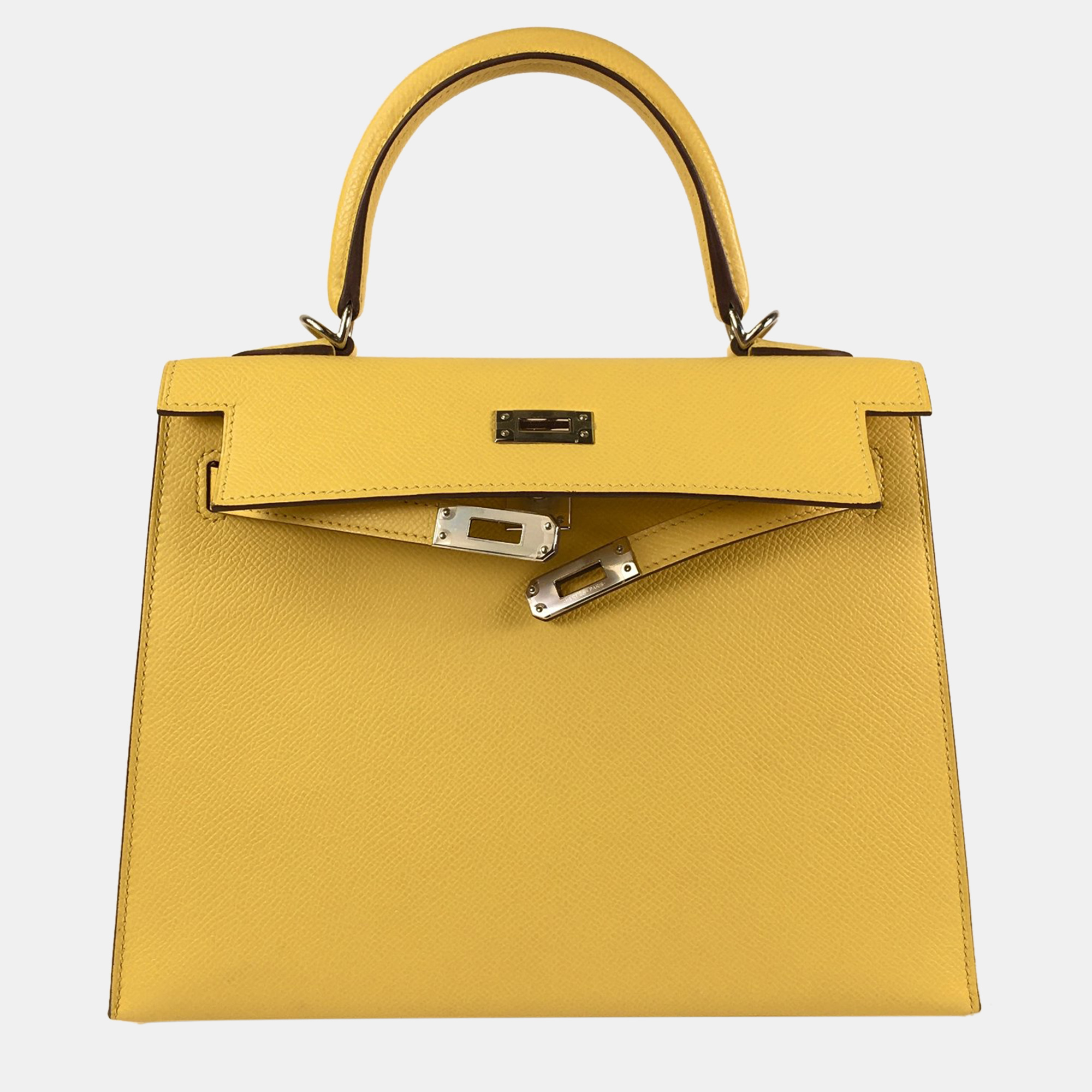 

Hermes Jaune de Naples Epsom Kelly 25 Handbag, Yellow