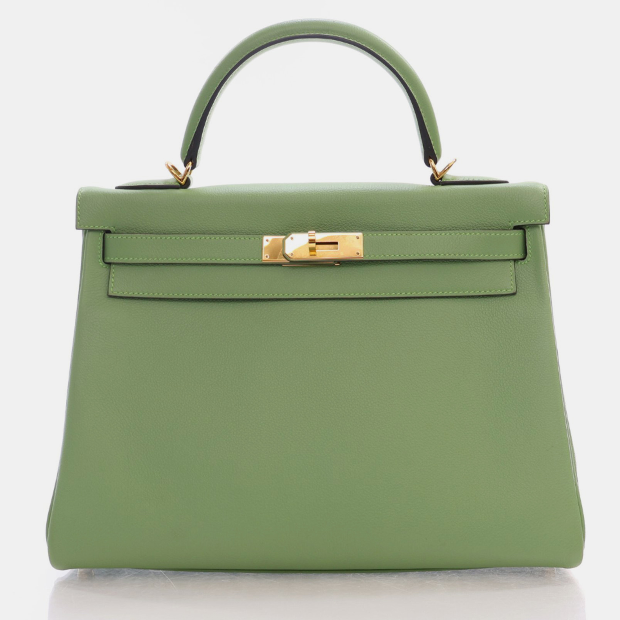 

Hermes Vert Criquet Togo Kelly 32 Handbag, Green