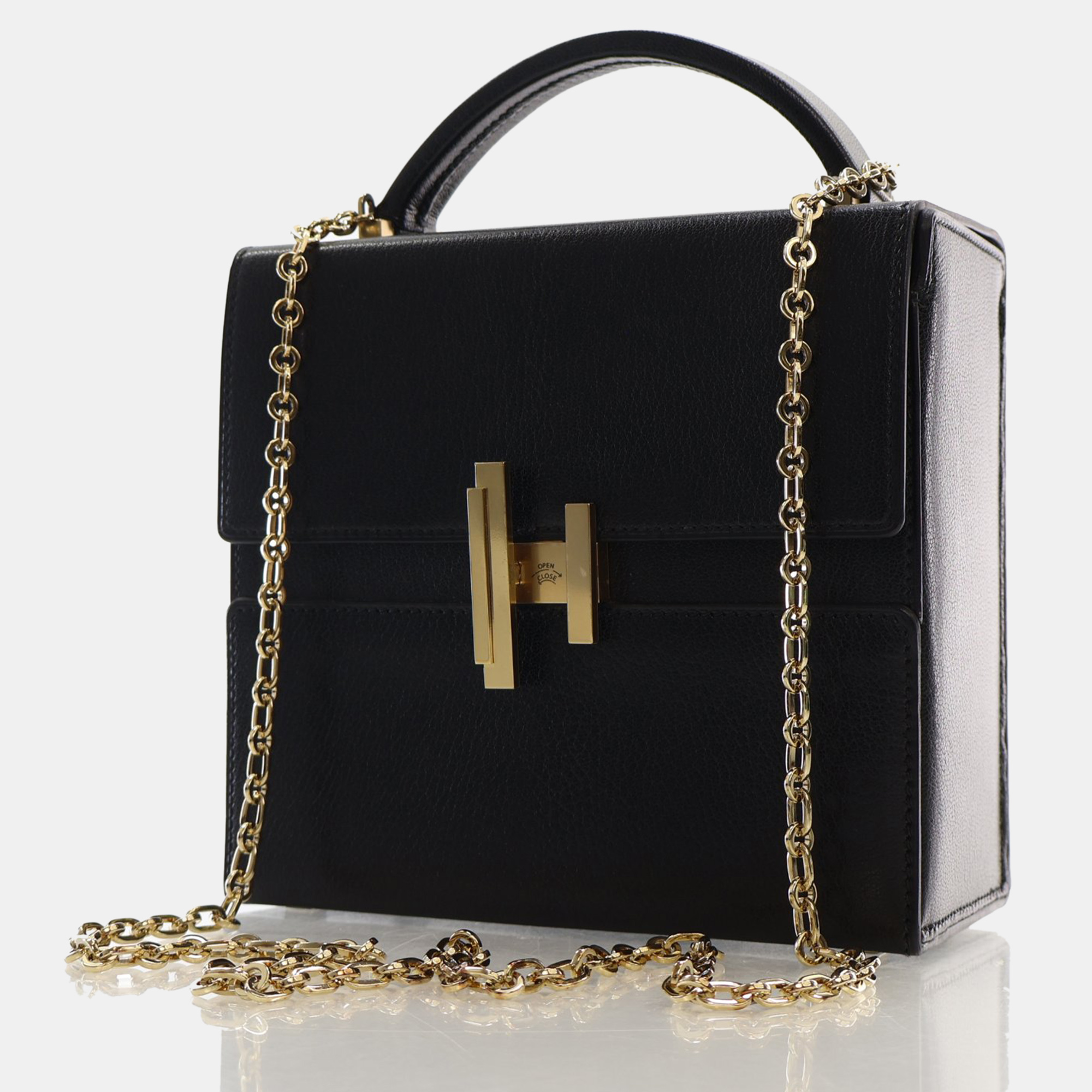 Hermes Black Mysore Chevre Cinhectic Box bag 