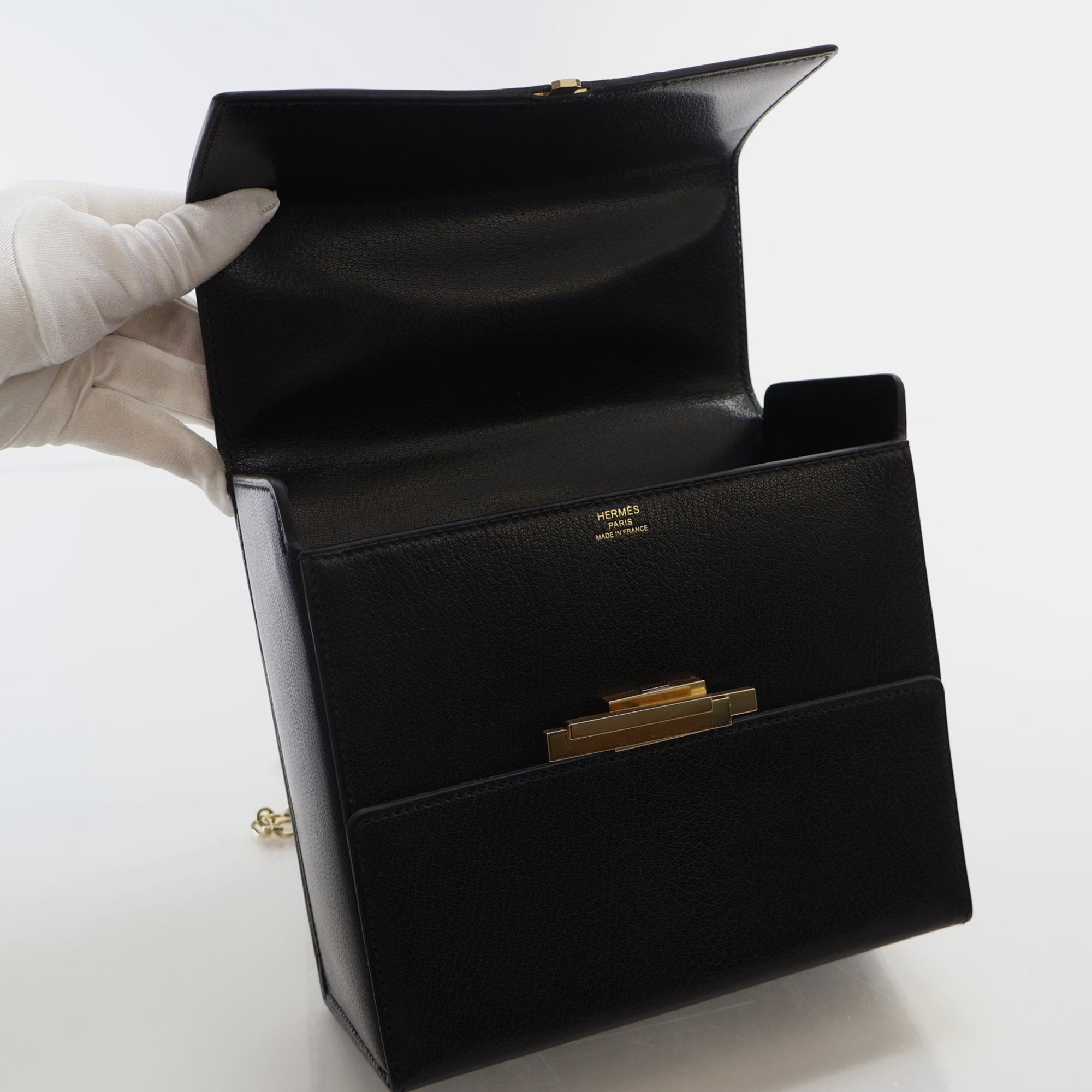Hermes Black Mysore Chevre Cinhectic Box bag 
