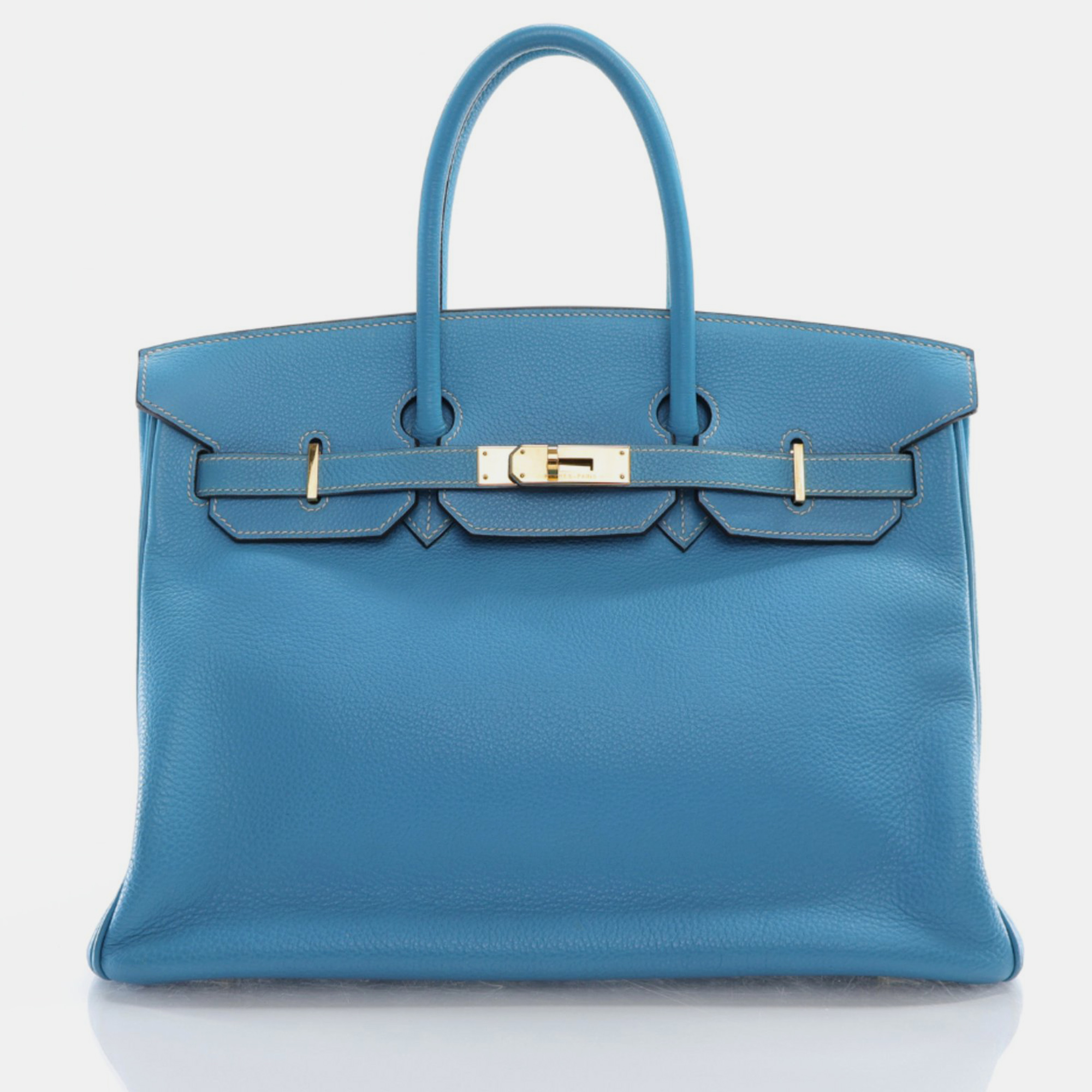 

Hermes Turquoise Togo Birkin 35 Handbag, Blue