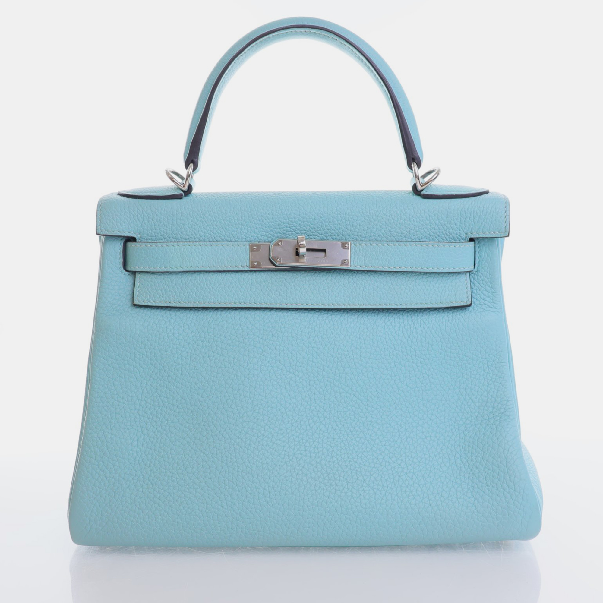 

Hermes Bleu Atoll Togo Kelly 28 Handbag, Blue