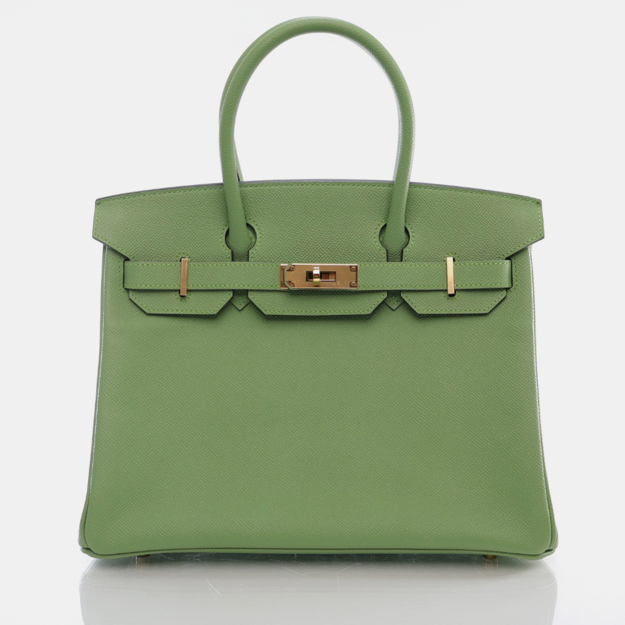 Pre-owned Hermes Vert Criquet Epsom Birkin 30 Handbag In Green