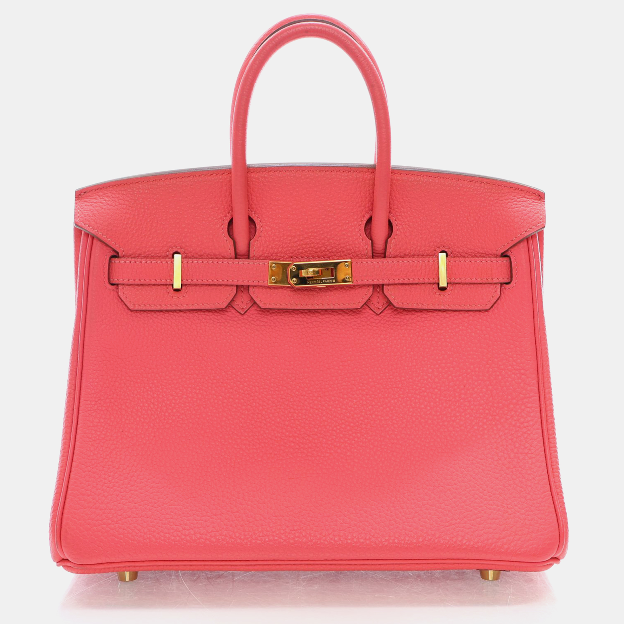 Pre-owned Hermes Rose Lipstick Togo Birkin 25 Handbag In Pink