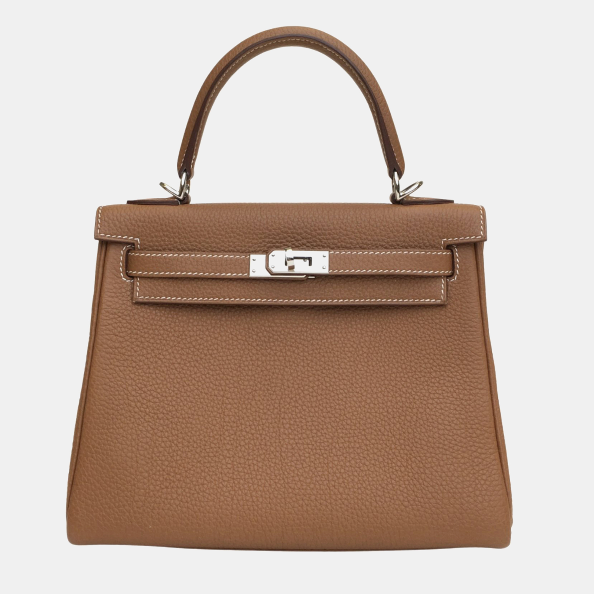 

Hermes Gold Togo Kelly 25 Handbag, Brown
