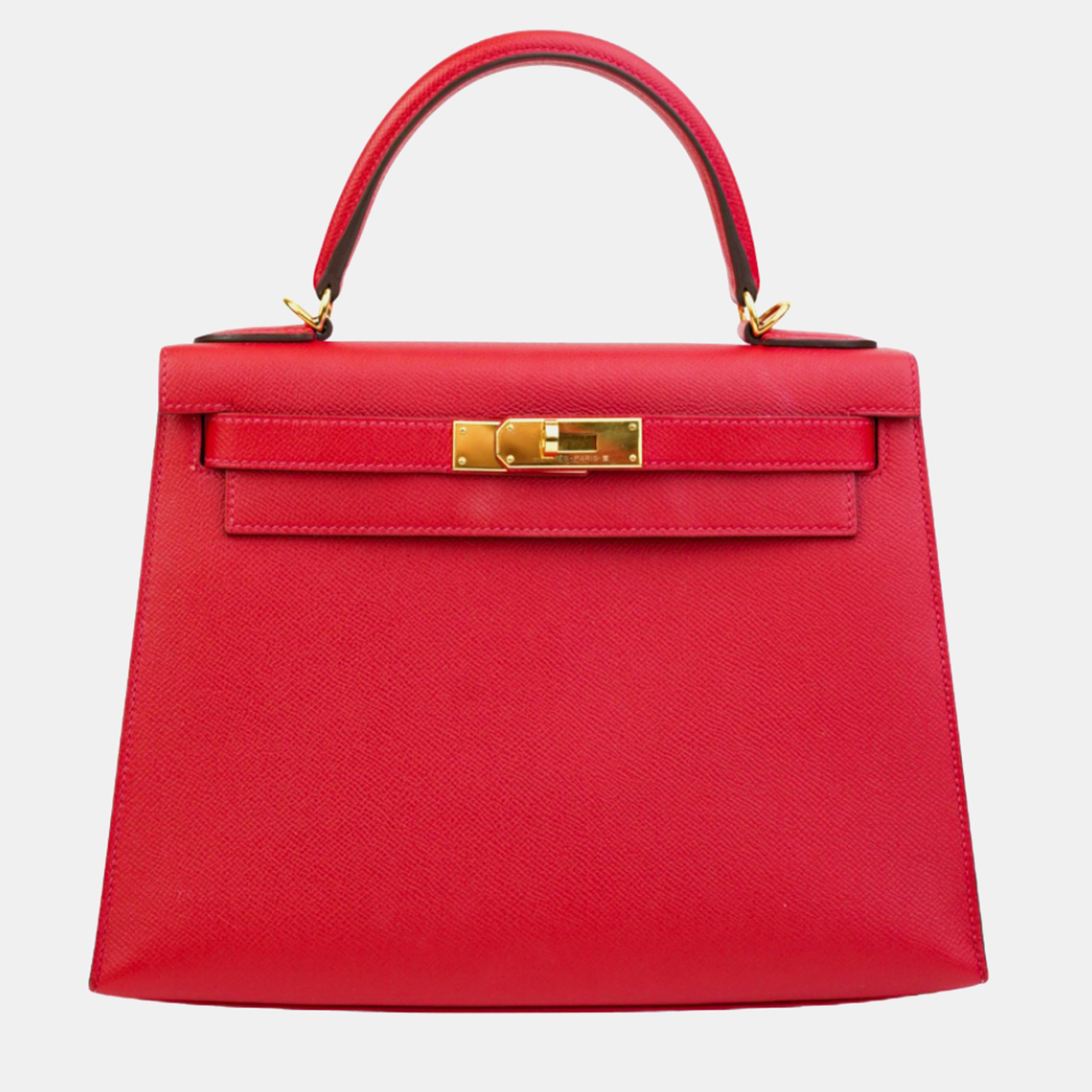 

Hermes Rouge Casaque Epsom Kelly 28 Handbag, Red
