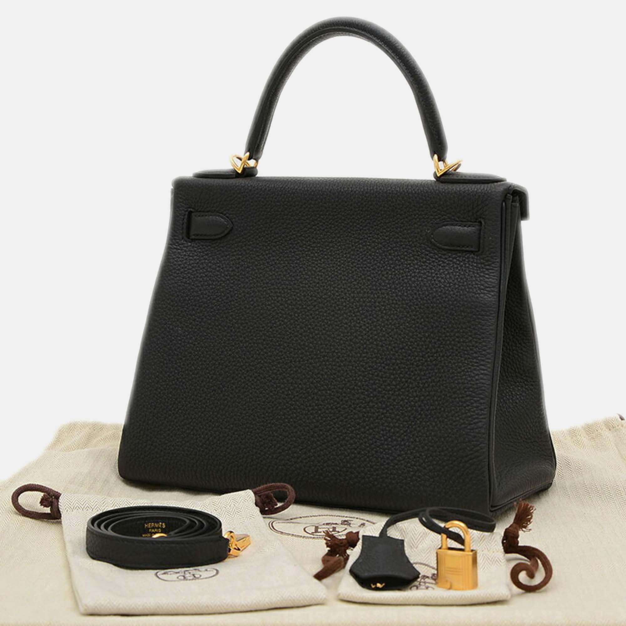 Hermes Black Togo Kelly Handbag 2