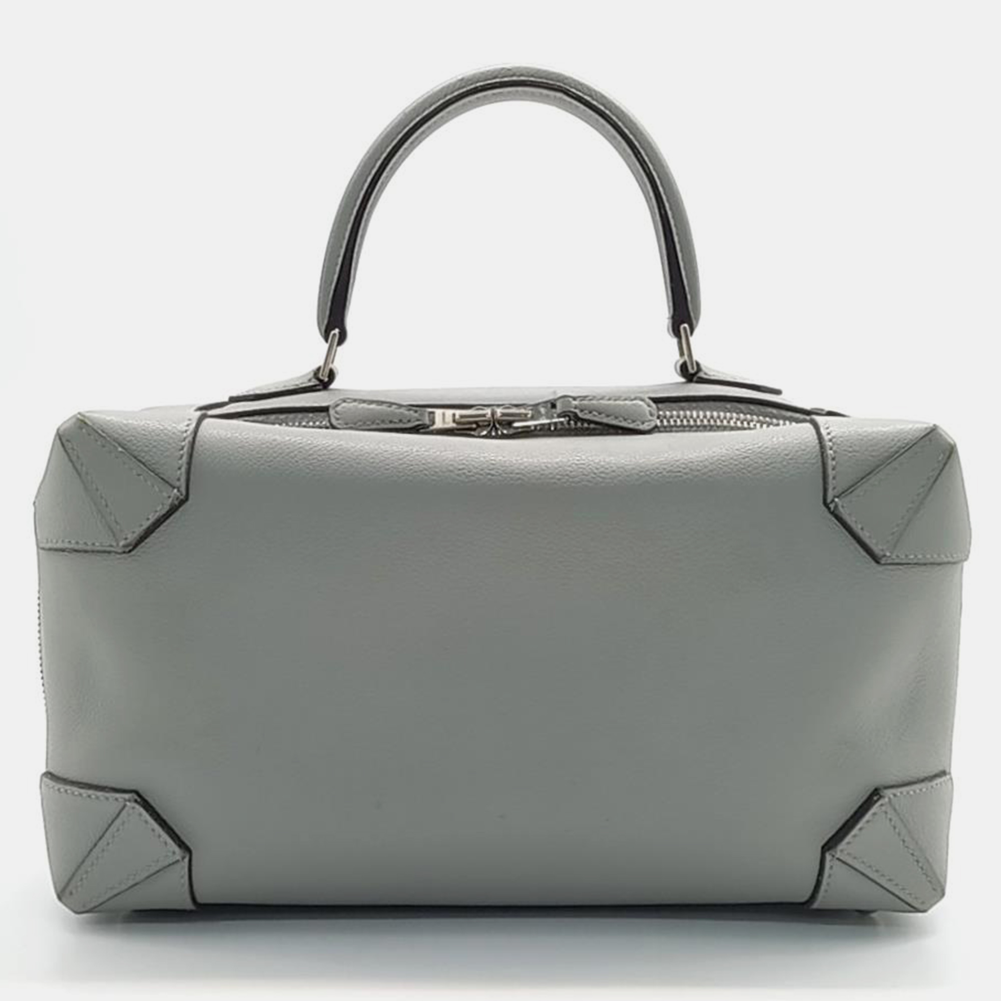 Pre-owned Hermes Maxi Box Tote Bag In Grey