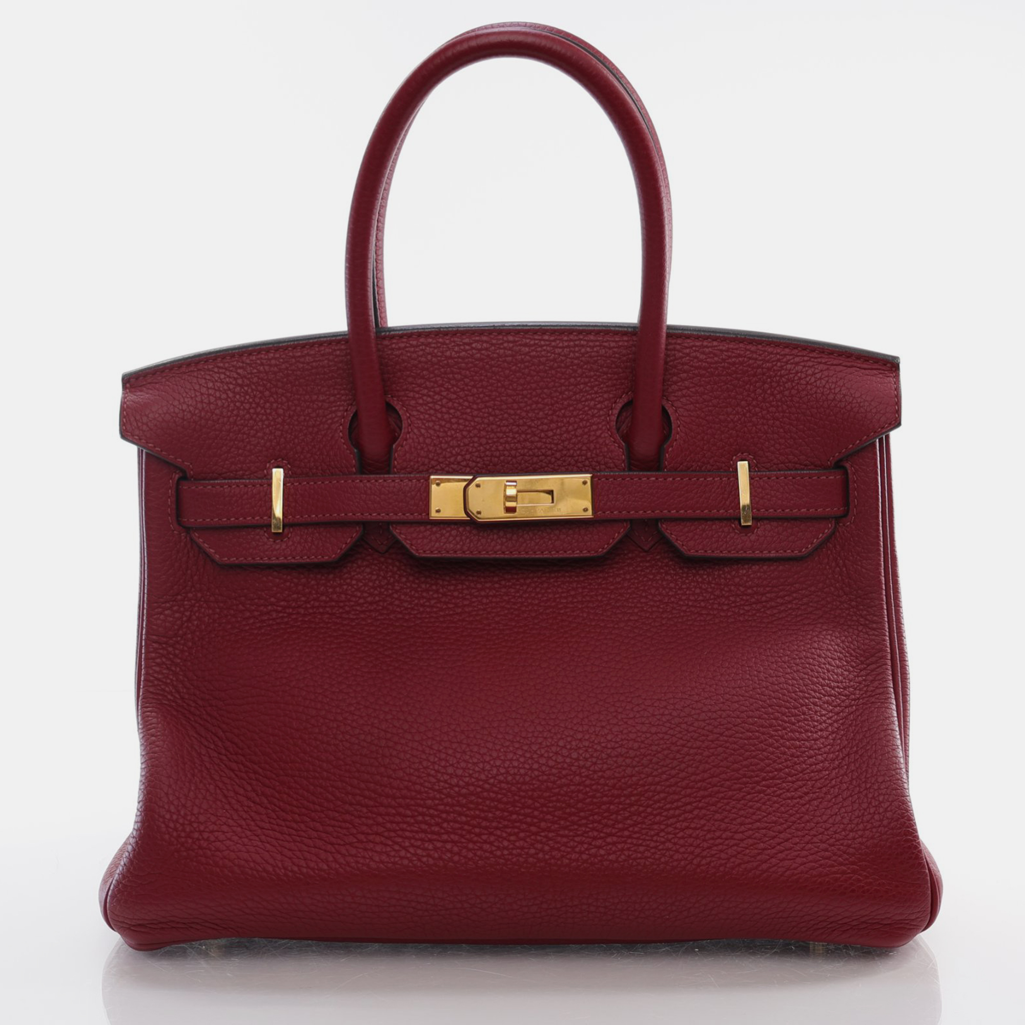 Pre-owned Hermes Rouge Garnet Togo Birkin 30 Handbag In Red