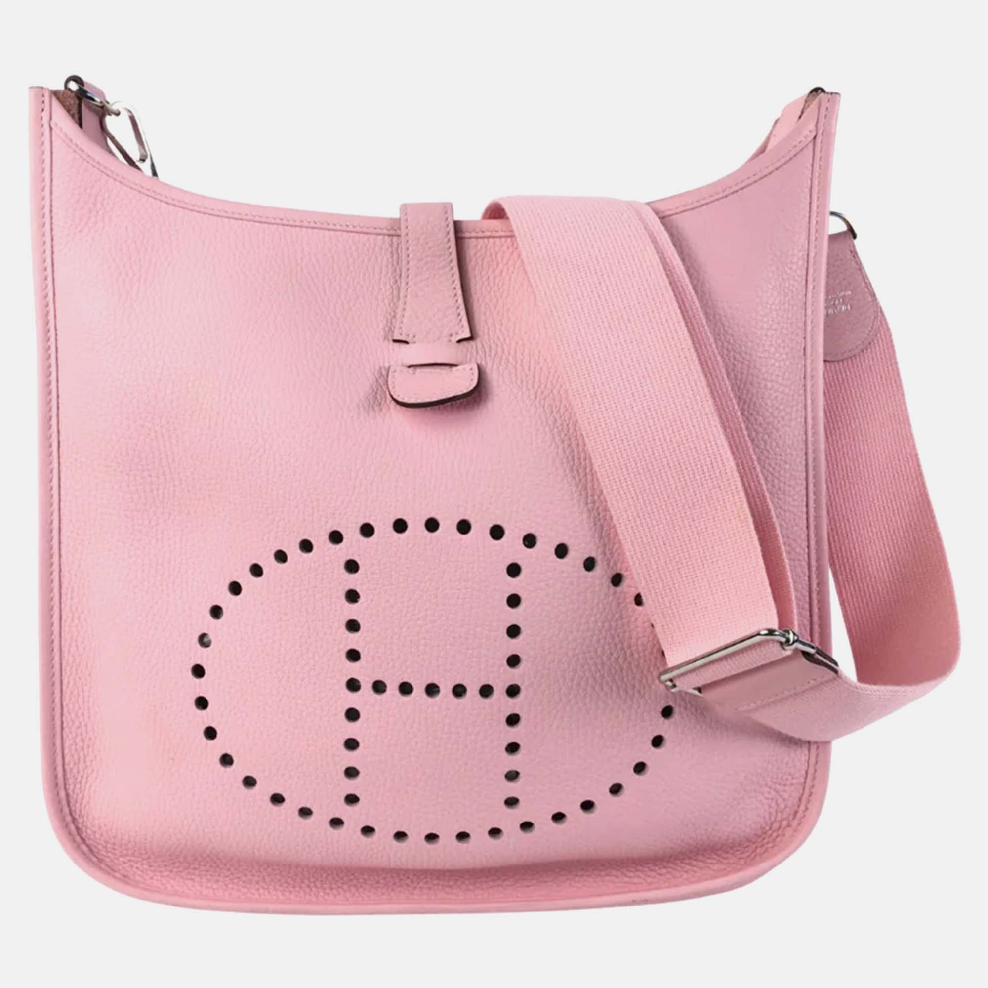 

Hermes Rose Sakura Clemence Evelyne GM Bag, Pink