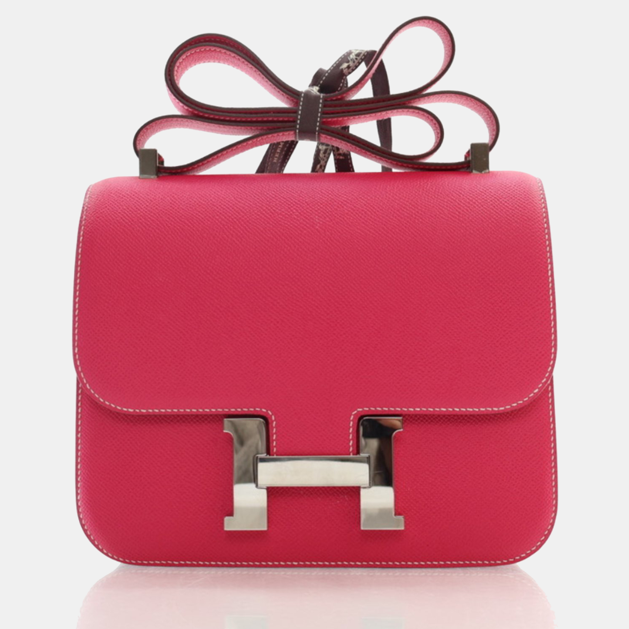 Pre-owned Hermes Rose Tyrien Epsom Constance 24 Crossbody Bag In Pink