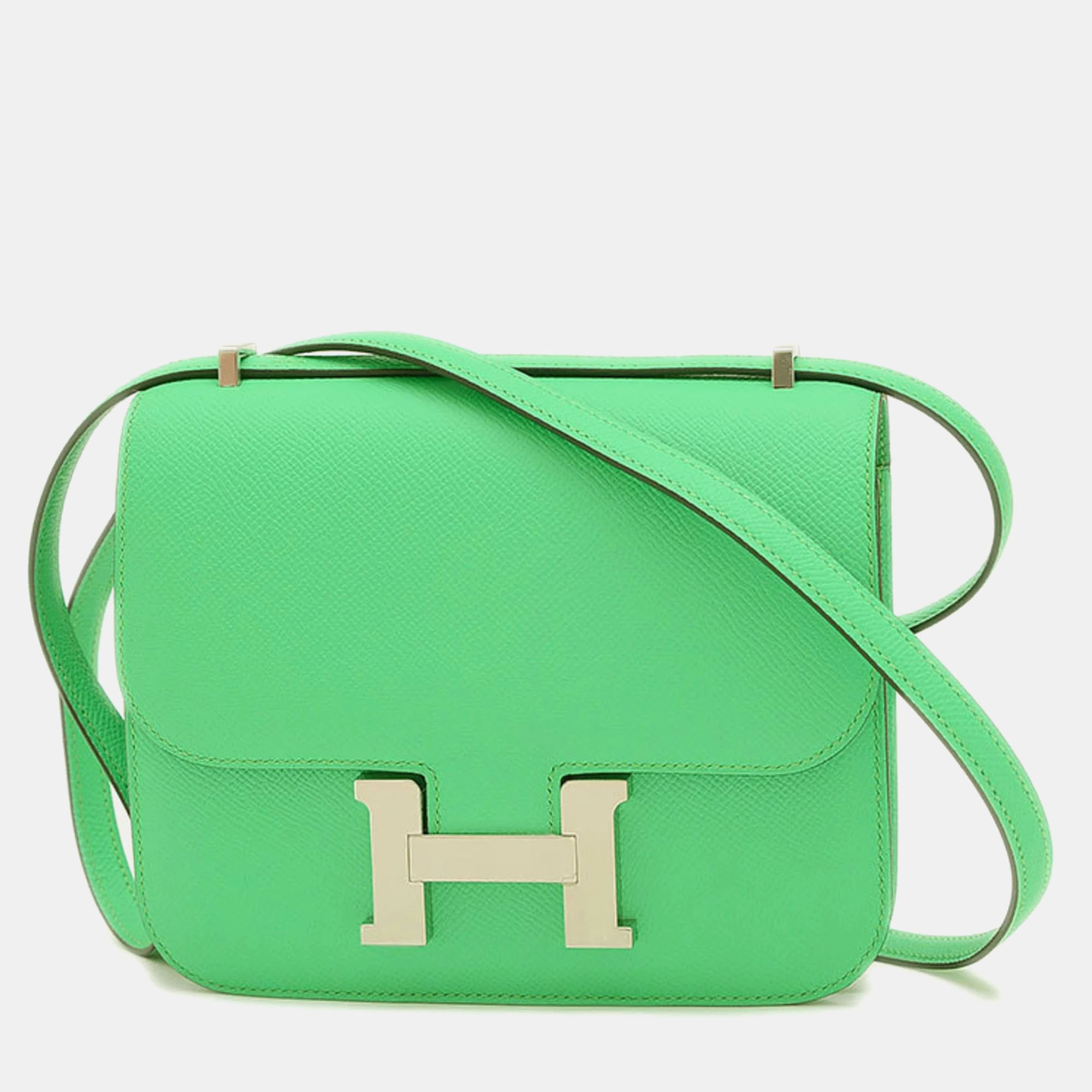 

Hermes Vert Comic Epson Constance 18 Miroir Shoulder Bag, Green