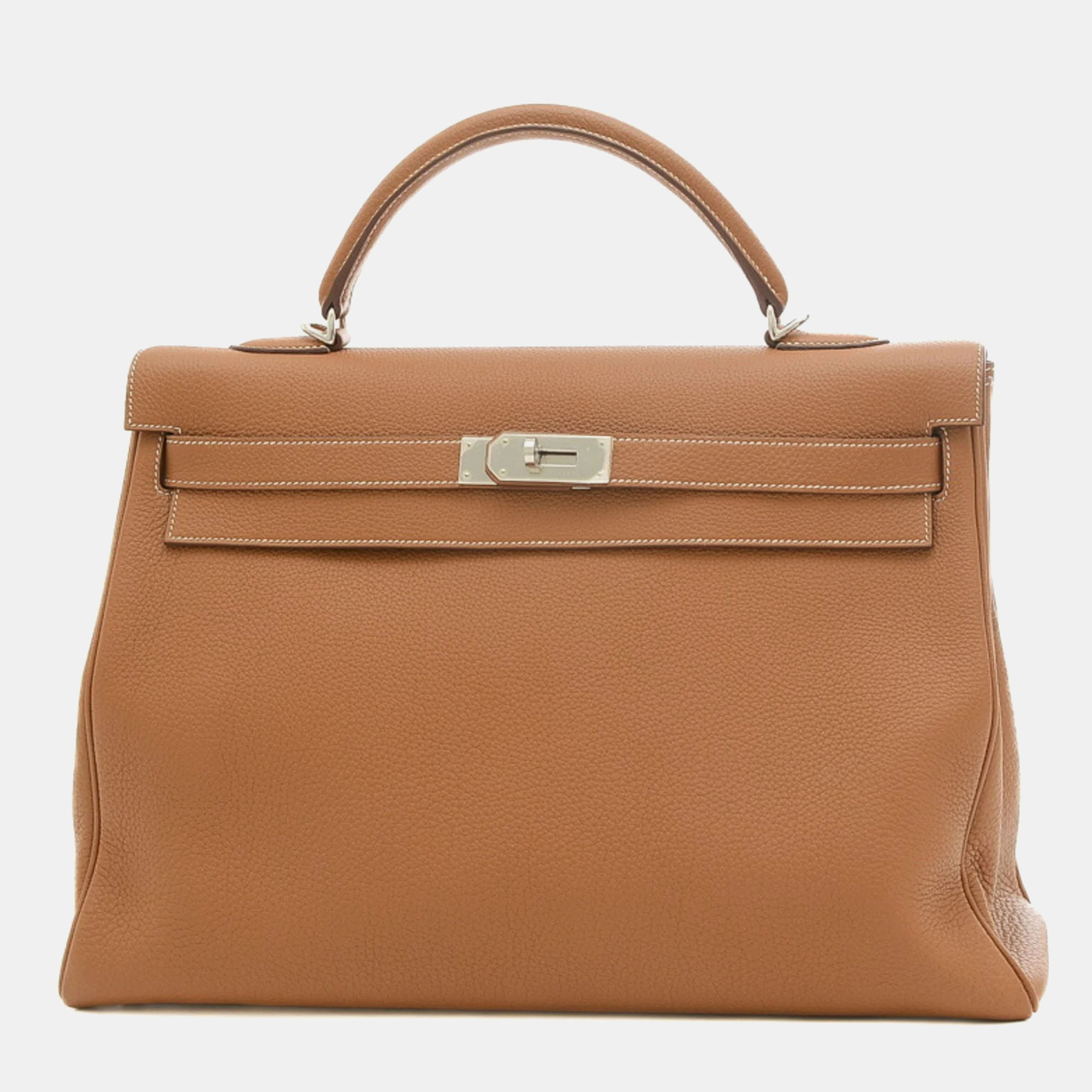 

Hermes Gold Togo Kelly 40 Handbag, Brown