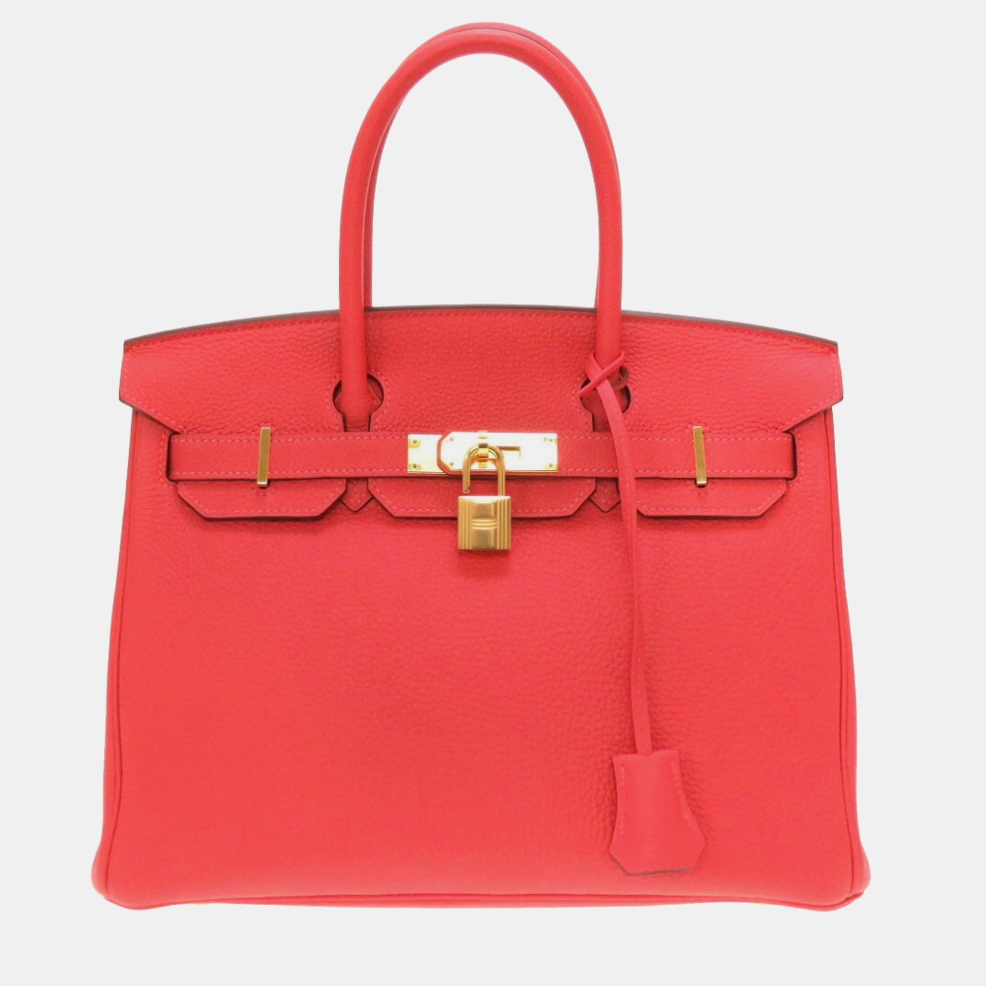 Pre-owned Hermes Rouge Pivoine Togo Birkin 30 Handbag In Red