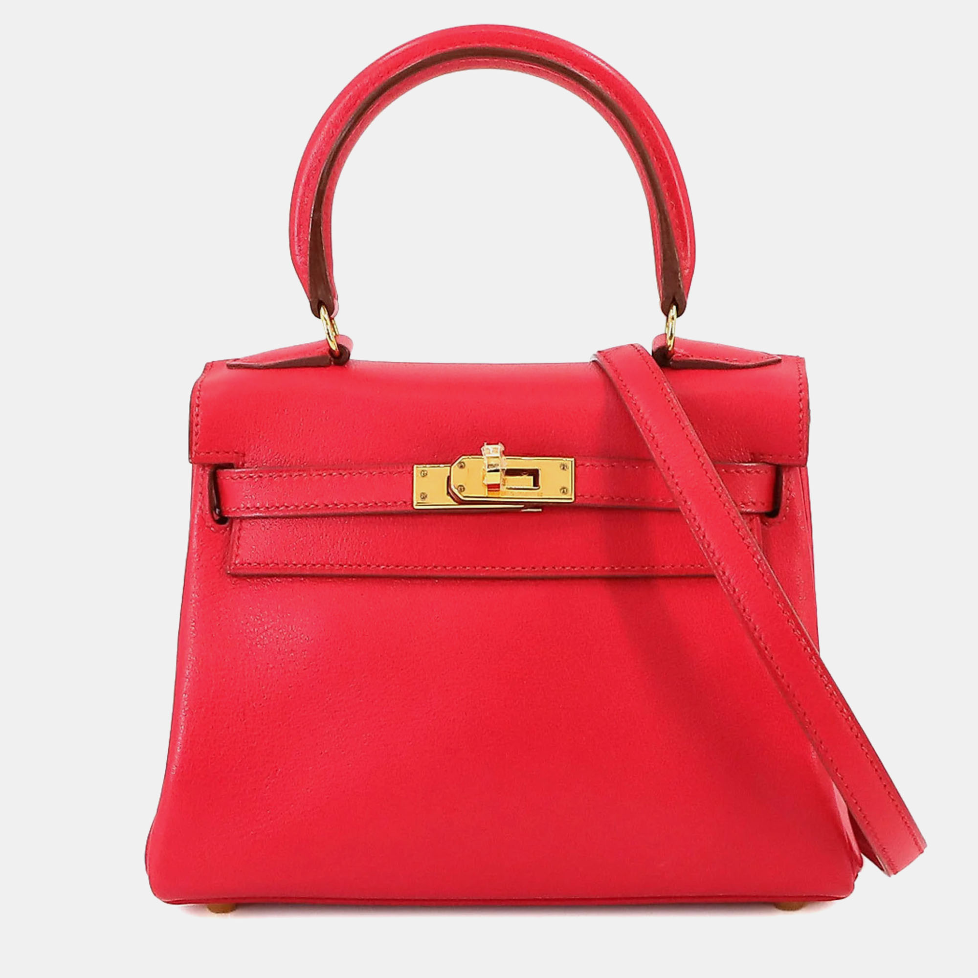 Pre-owned Hermes Red Gulliver Mini Kelly Handbag
