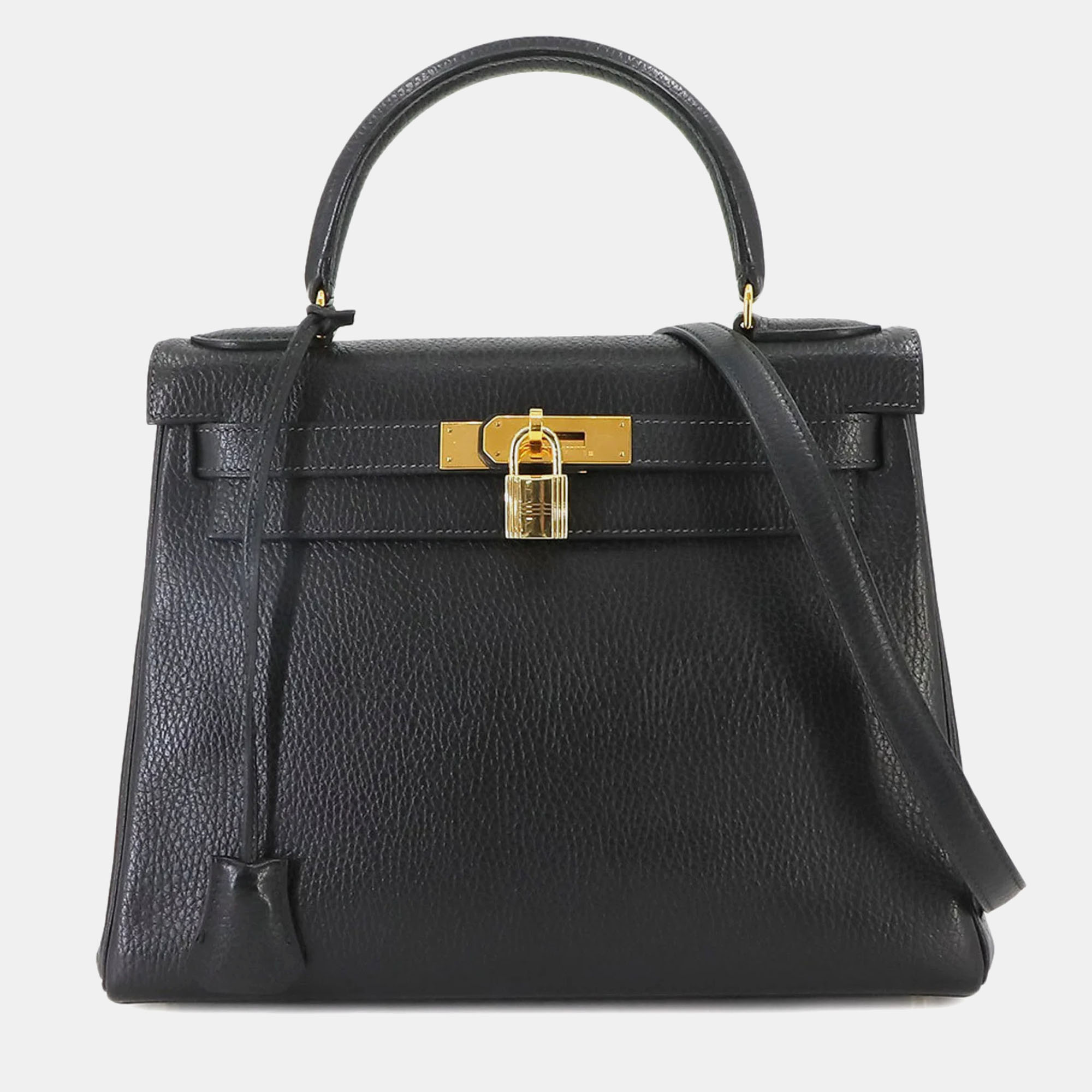 

Hermes Black Ardennes Kelly 28 Handbag