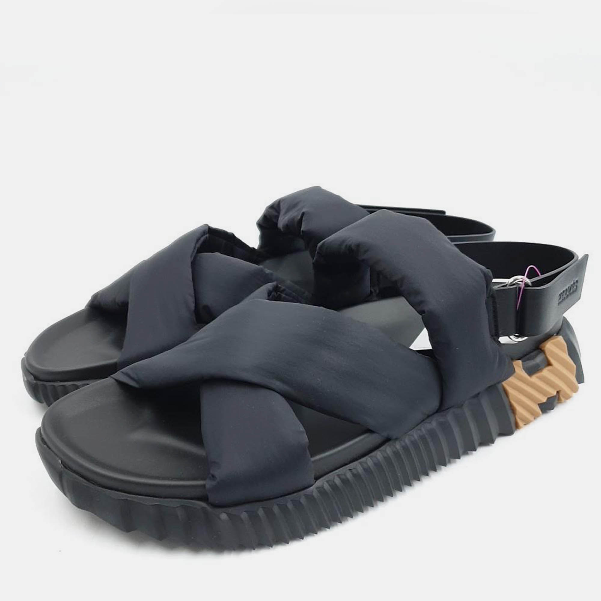 

Hermes Black Padded Leather Electric Sandals
