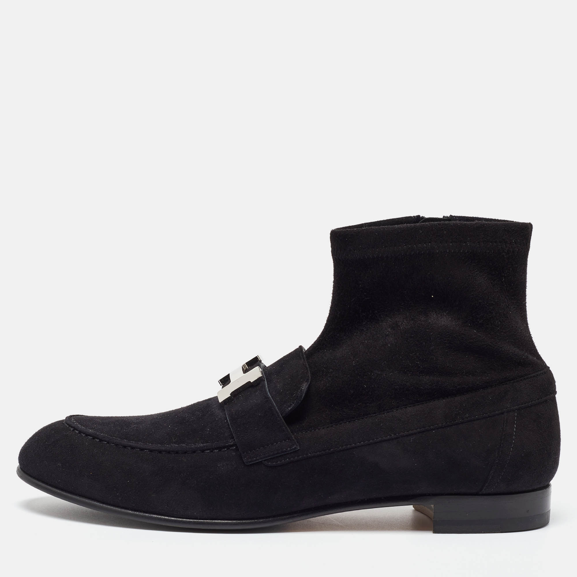 

Hermes Black Suede Saint Honore Ankle Boots Size