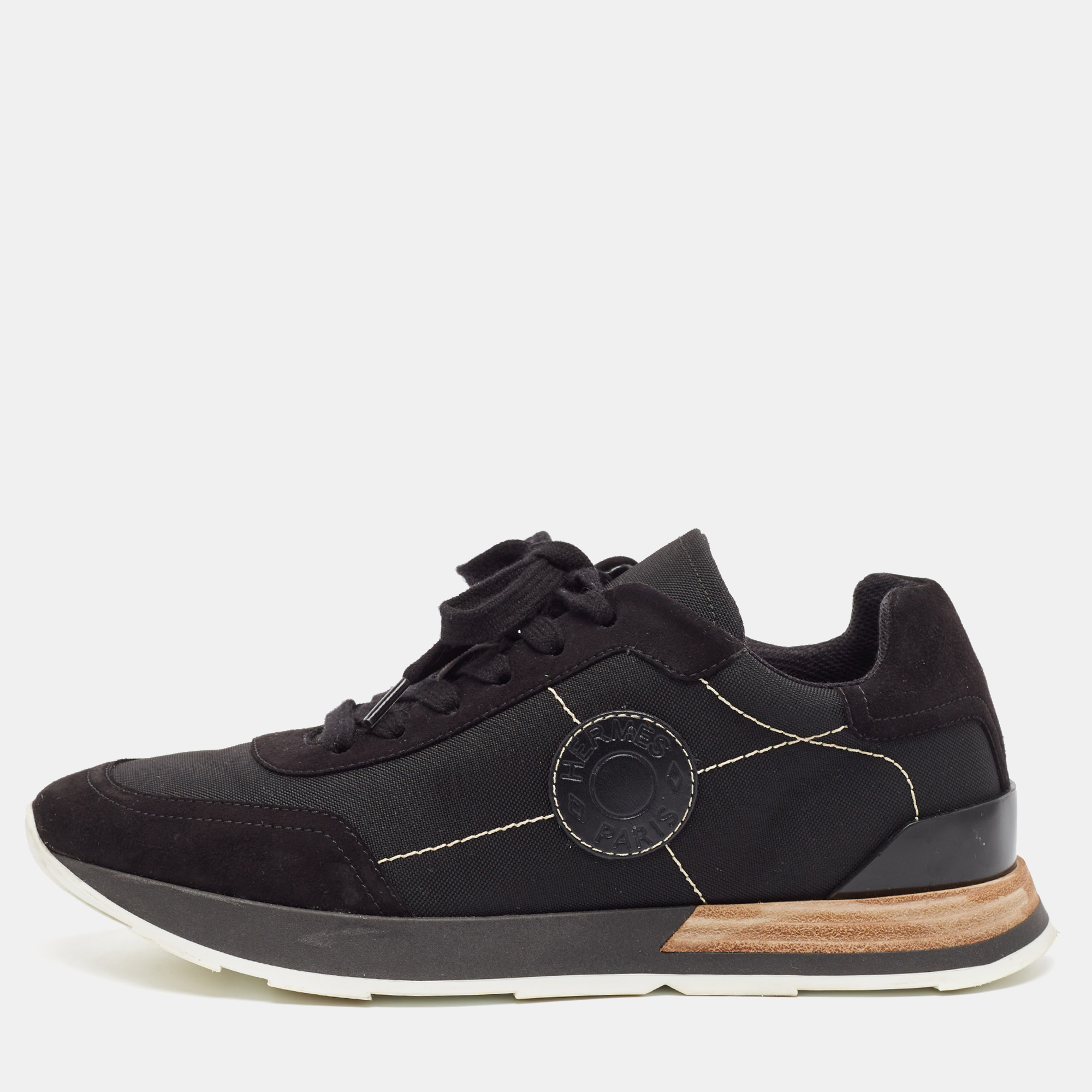 

Hermes Black Suede and Drive Lace Up Sneakers Size