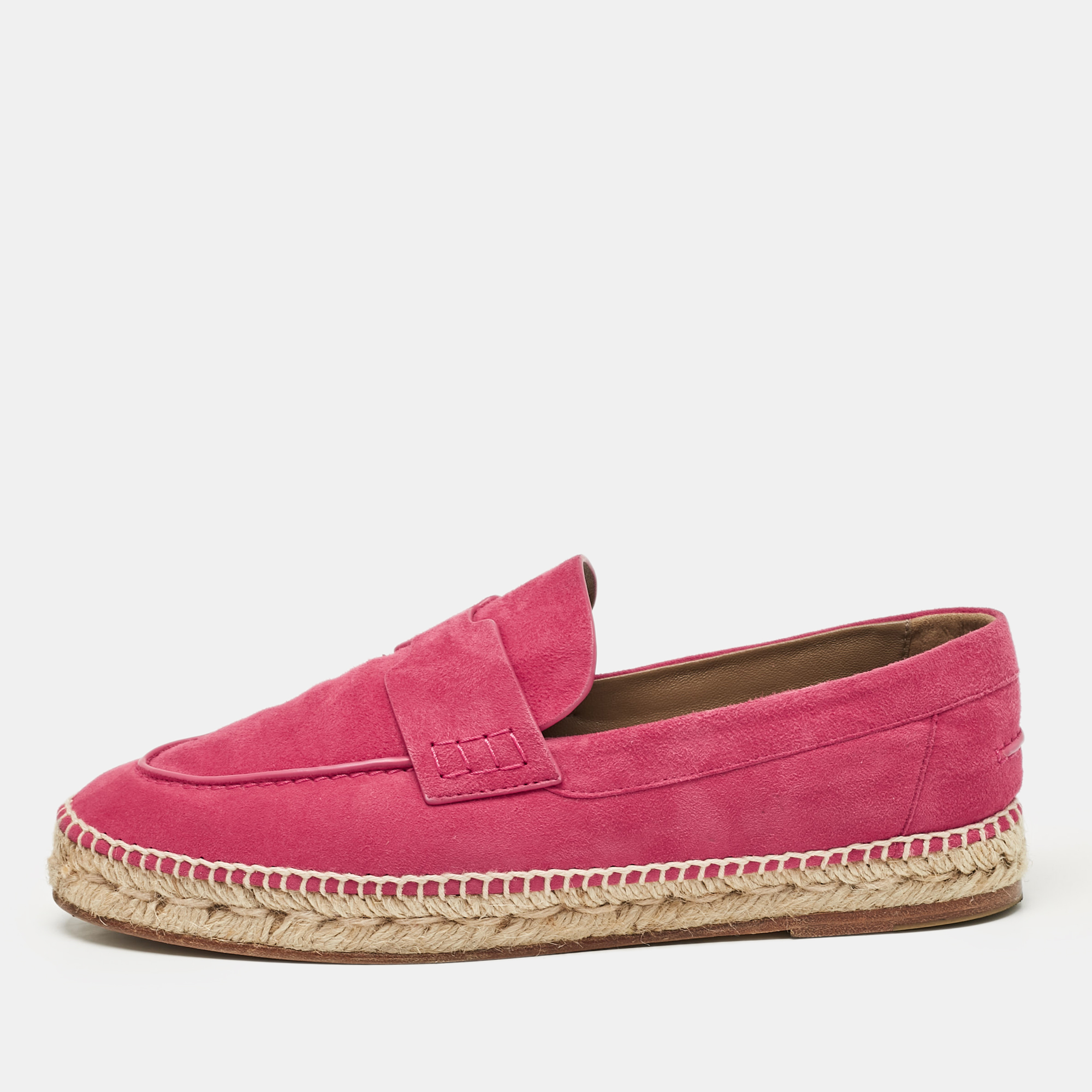 

Hermes Fuchsia Suede Trip Espradrille Flats Size, Pink