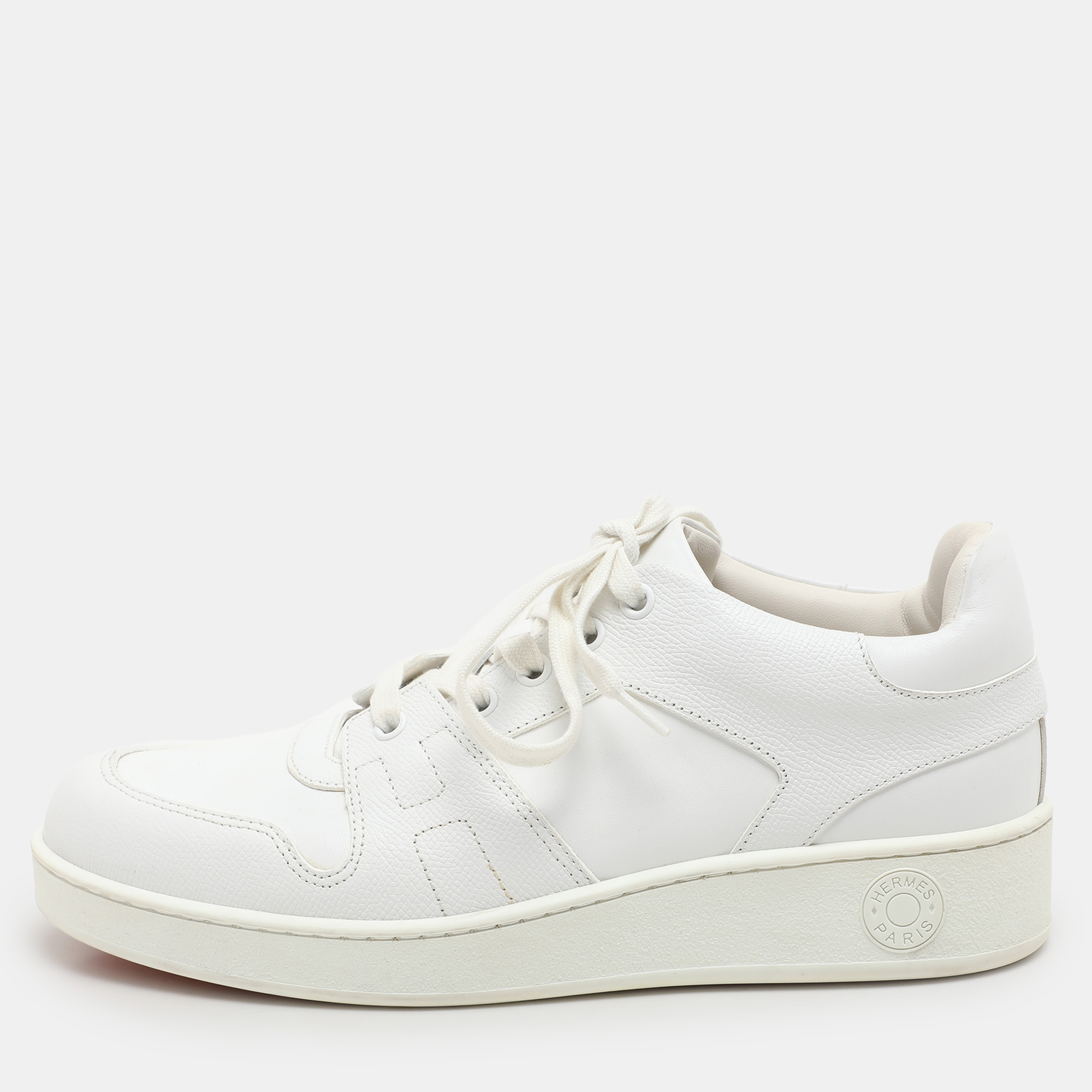 

Hermes White Leather Free Low Top Sneakers Size