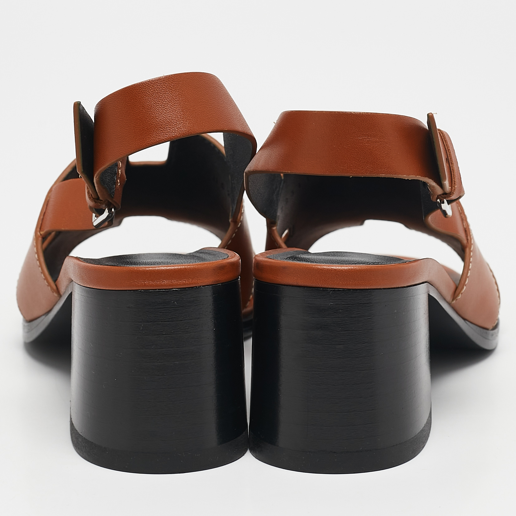 Hermes Tan Leather Elbe Slingback Sandals Size 37 