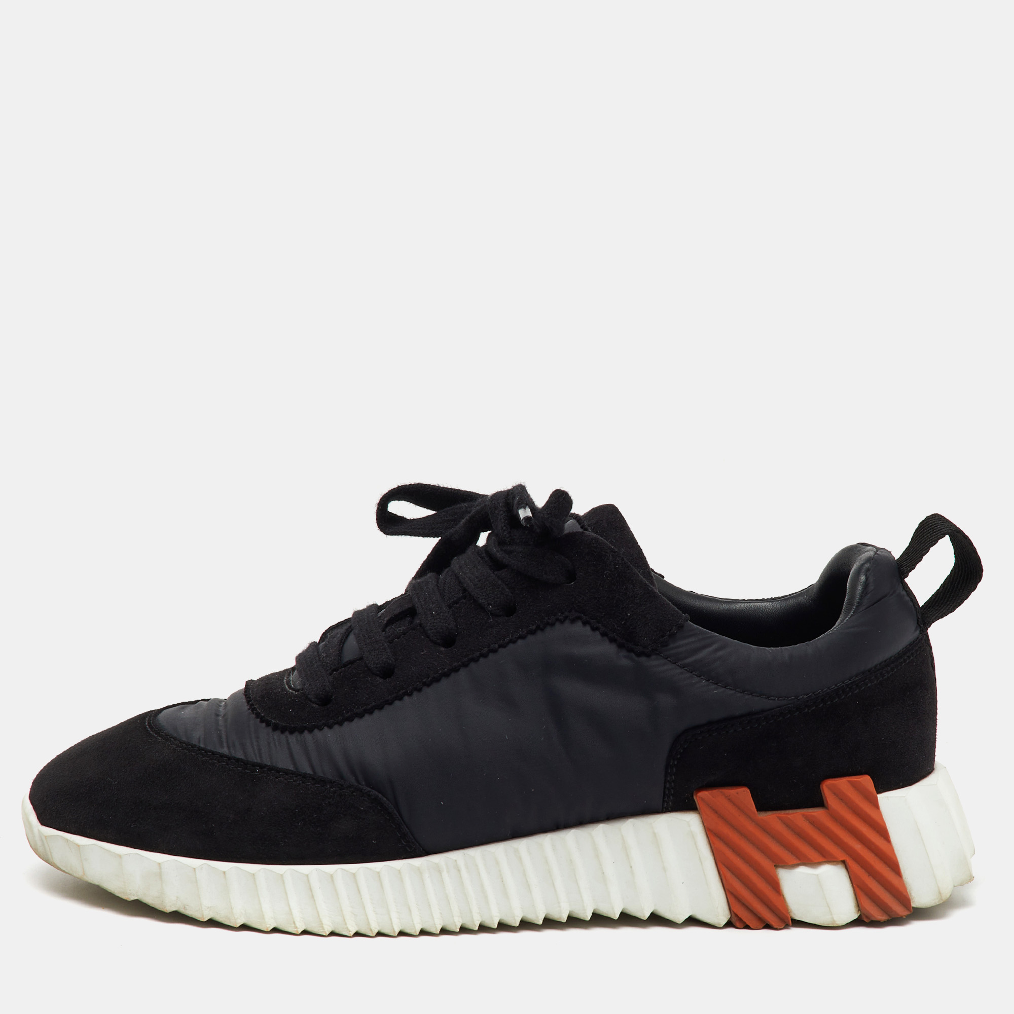 

Hermes Black Nylon and Suede Bouncing Low Top Sneakers Size