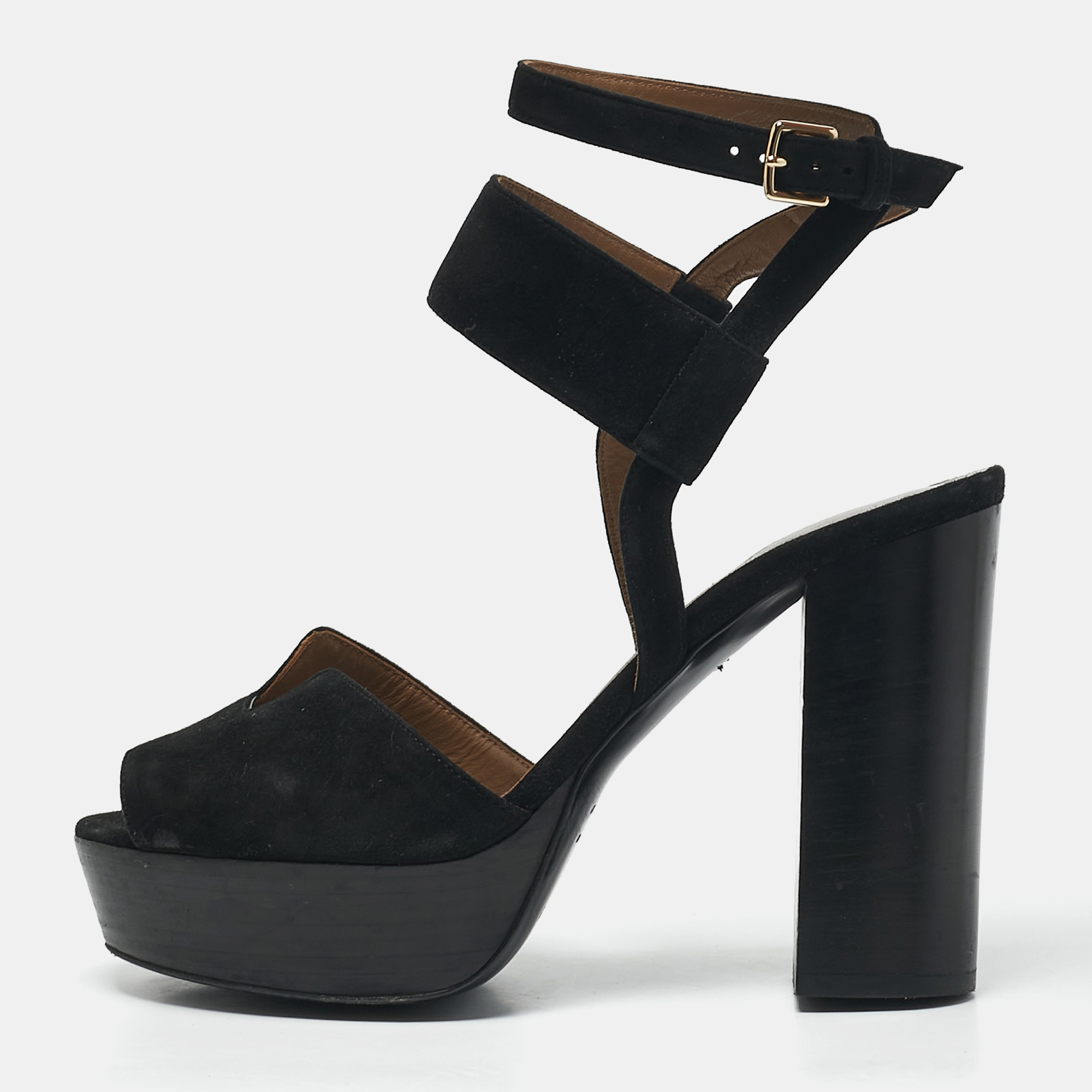 

Hermes Black Suede Slingback Sandals Size
