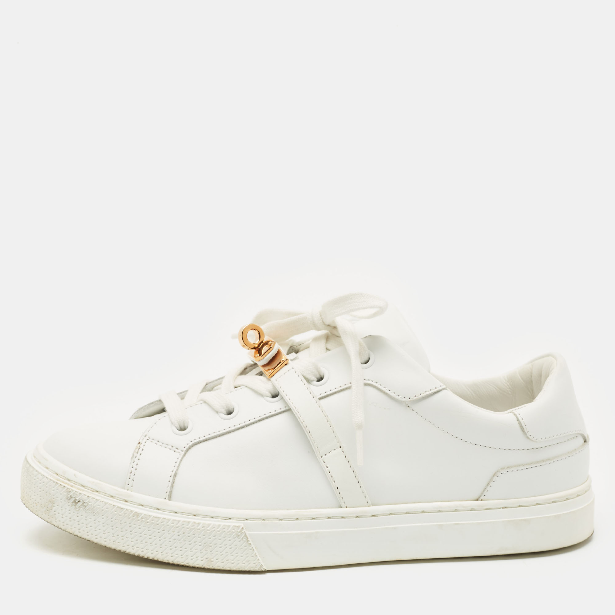 

Hermes White Leather Day Low Top Sneakers Size