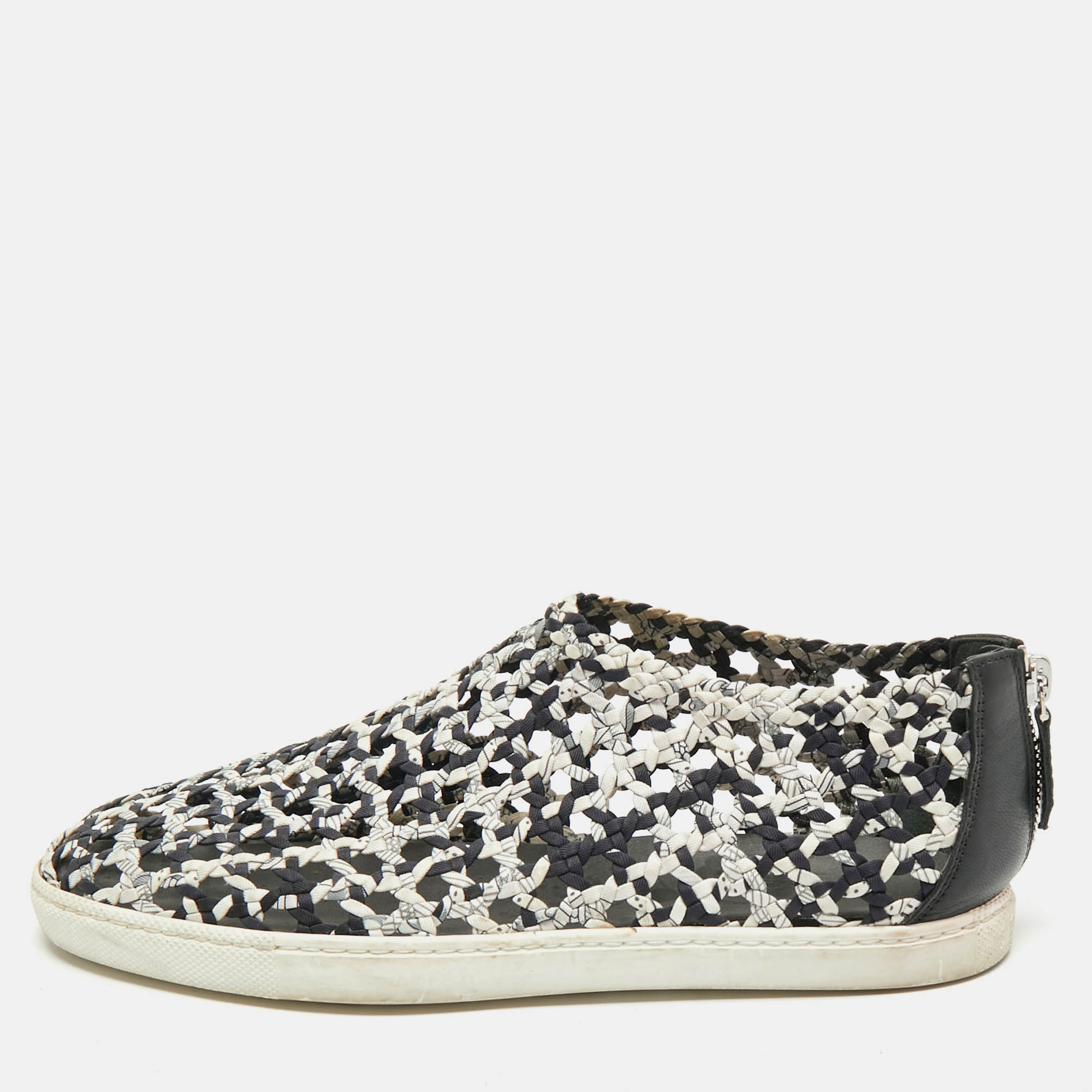 

Hermes Multicolor Woven Silk Cavalcadour Oxygene Sneakers Size