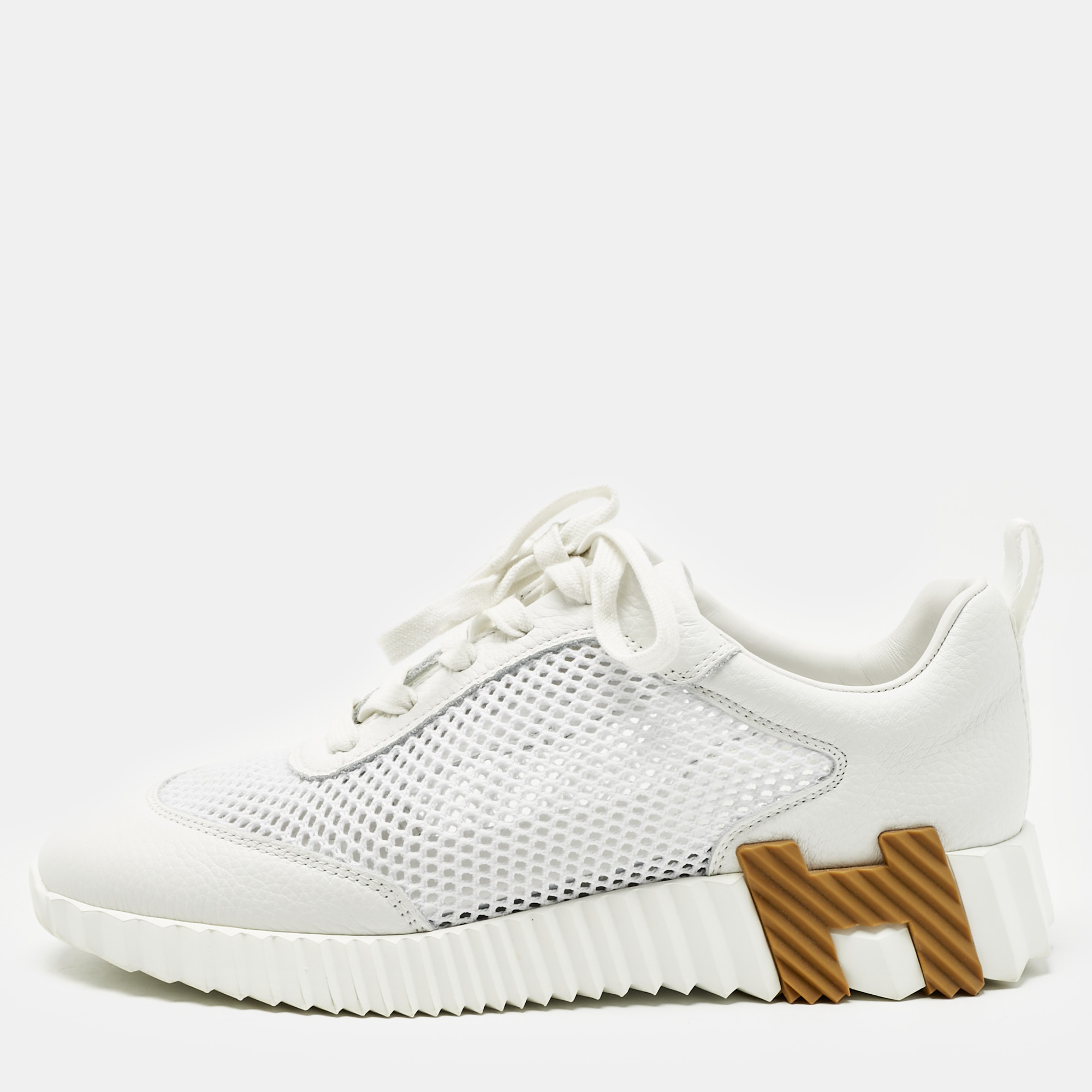 

Hermès White Mesh and Suede Bouncing Sneakers Size