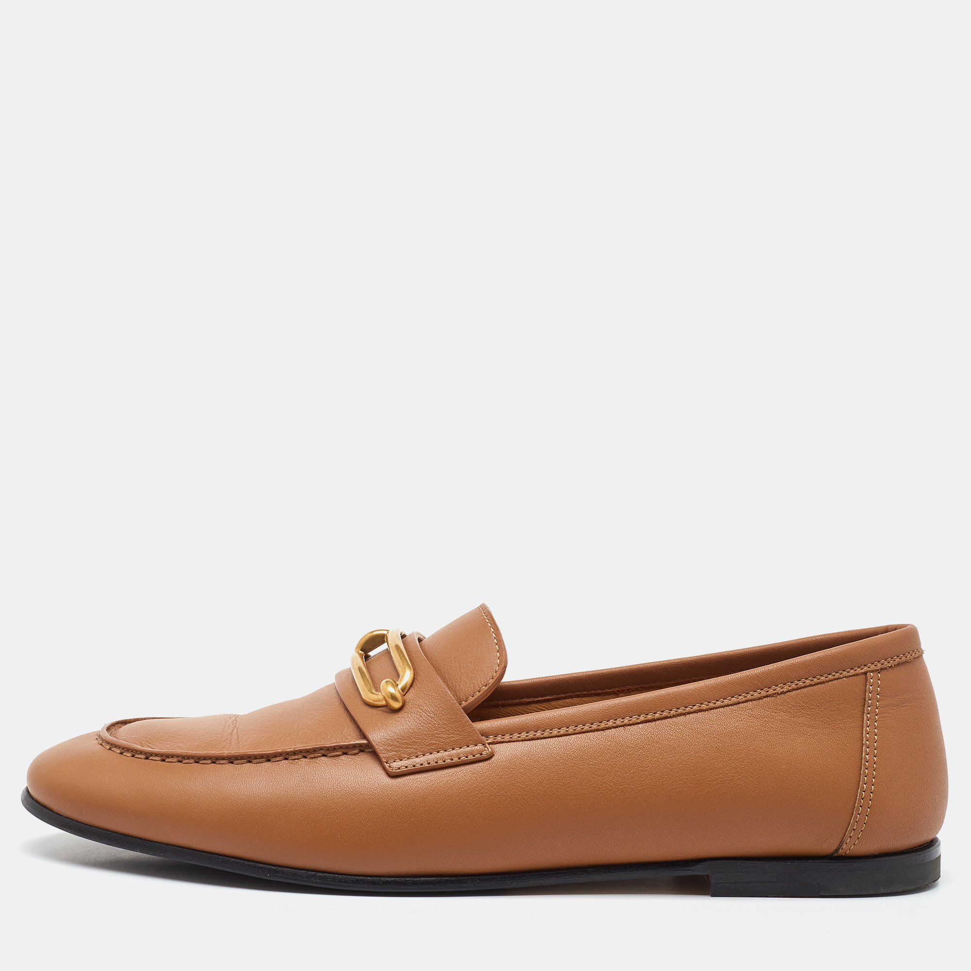 

Hermes Brown Leather Colette Slip On Loafers Size