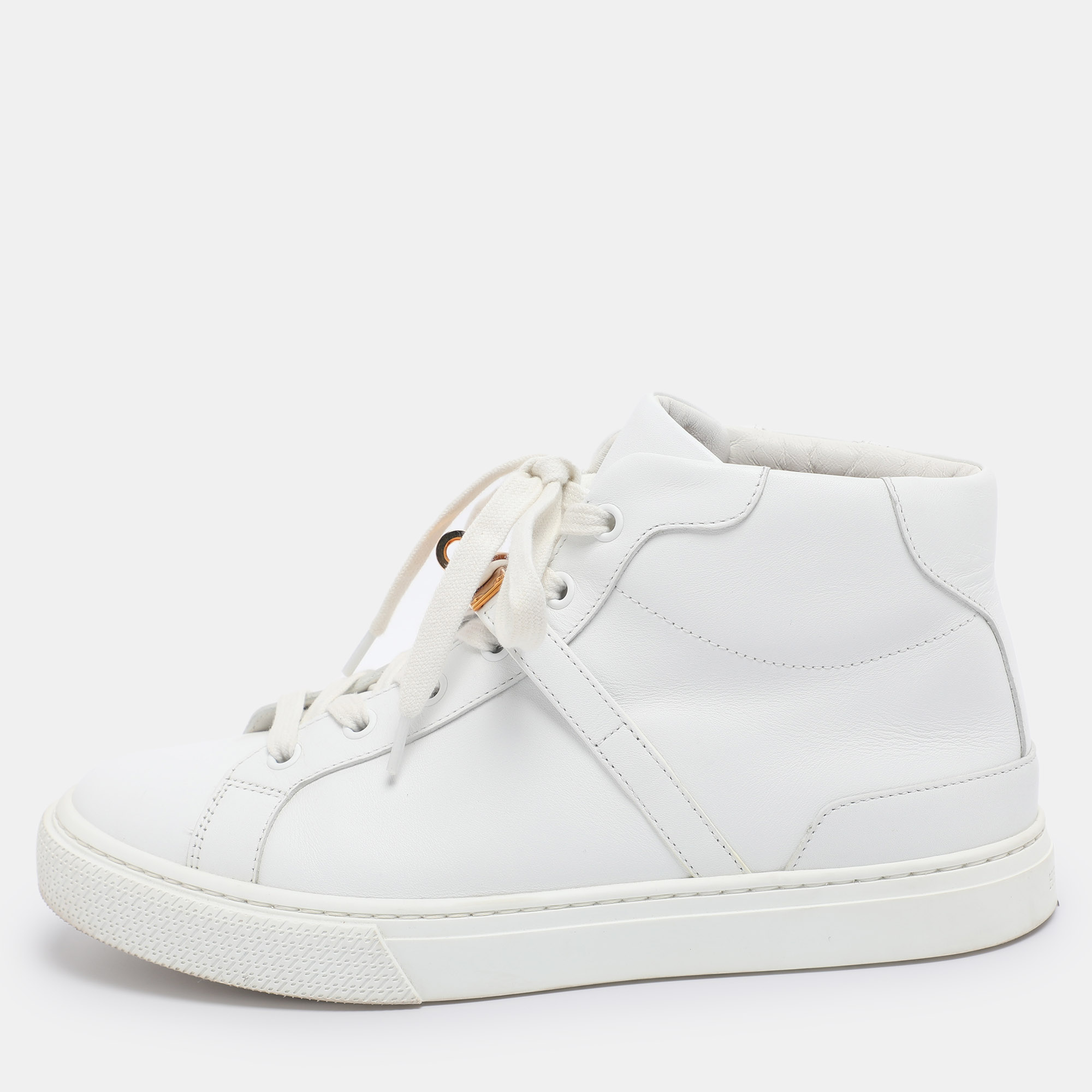 

Hermes White Leather Daydream High Top Sneakers Size 38