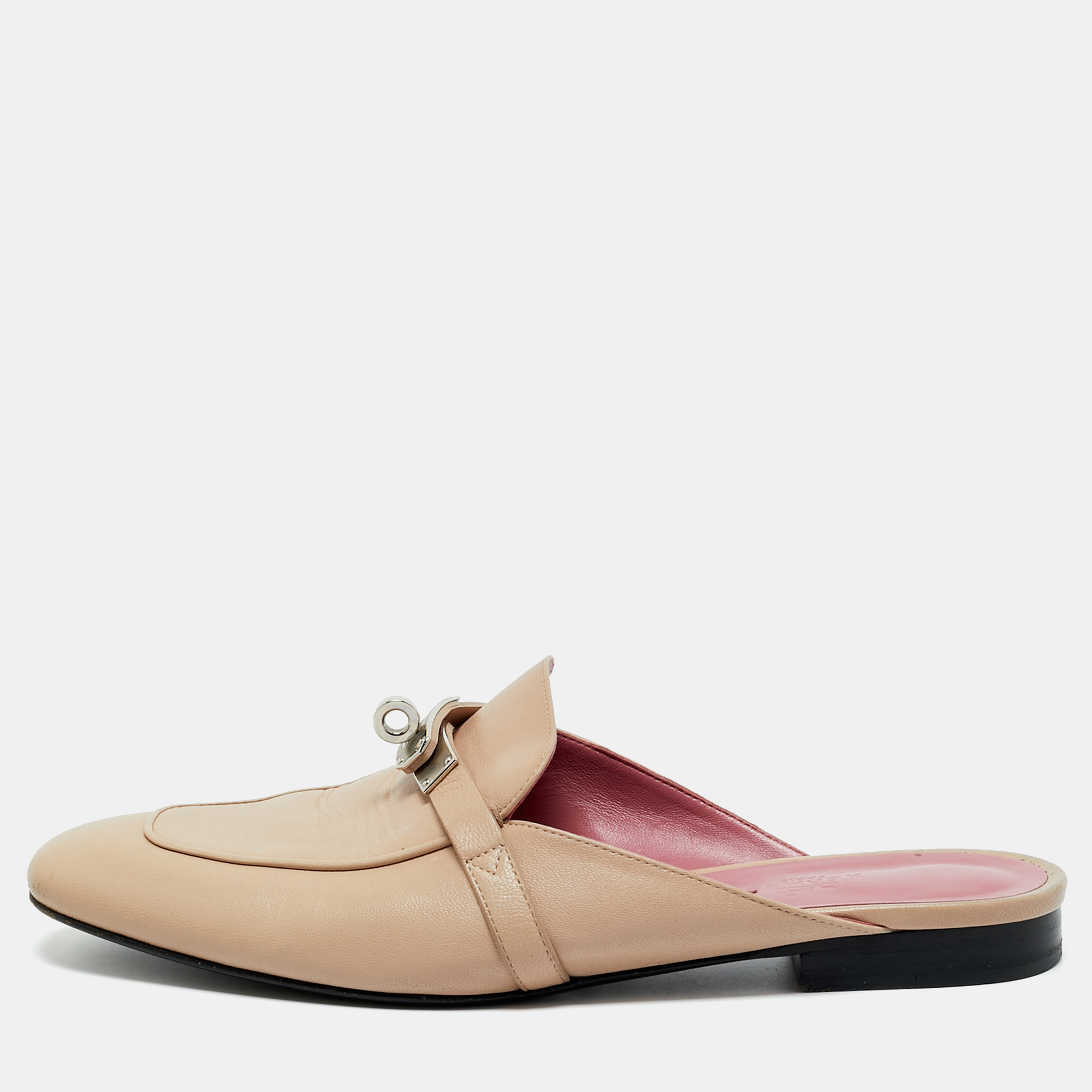 

Hermes Beige Leather Oz Mule Sandals Size