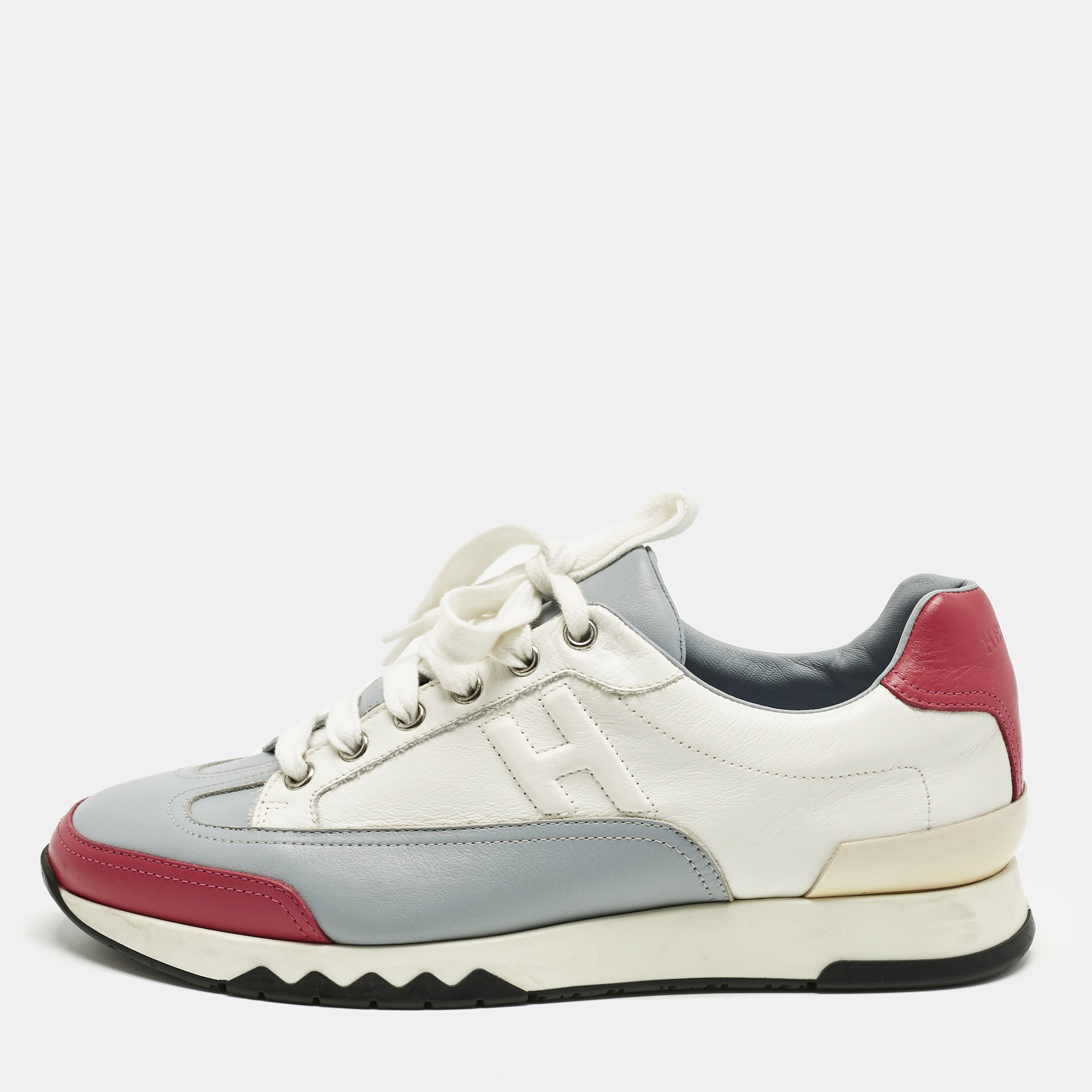 

Hermes Tricolor Leather Low Top Trail Sneakers Size, White